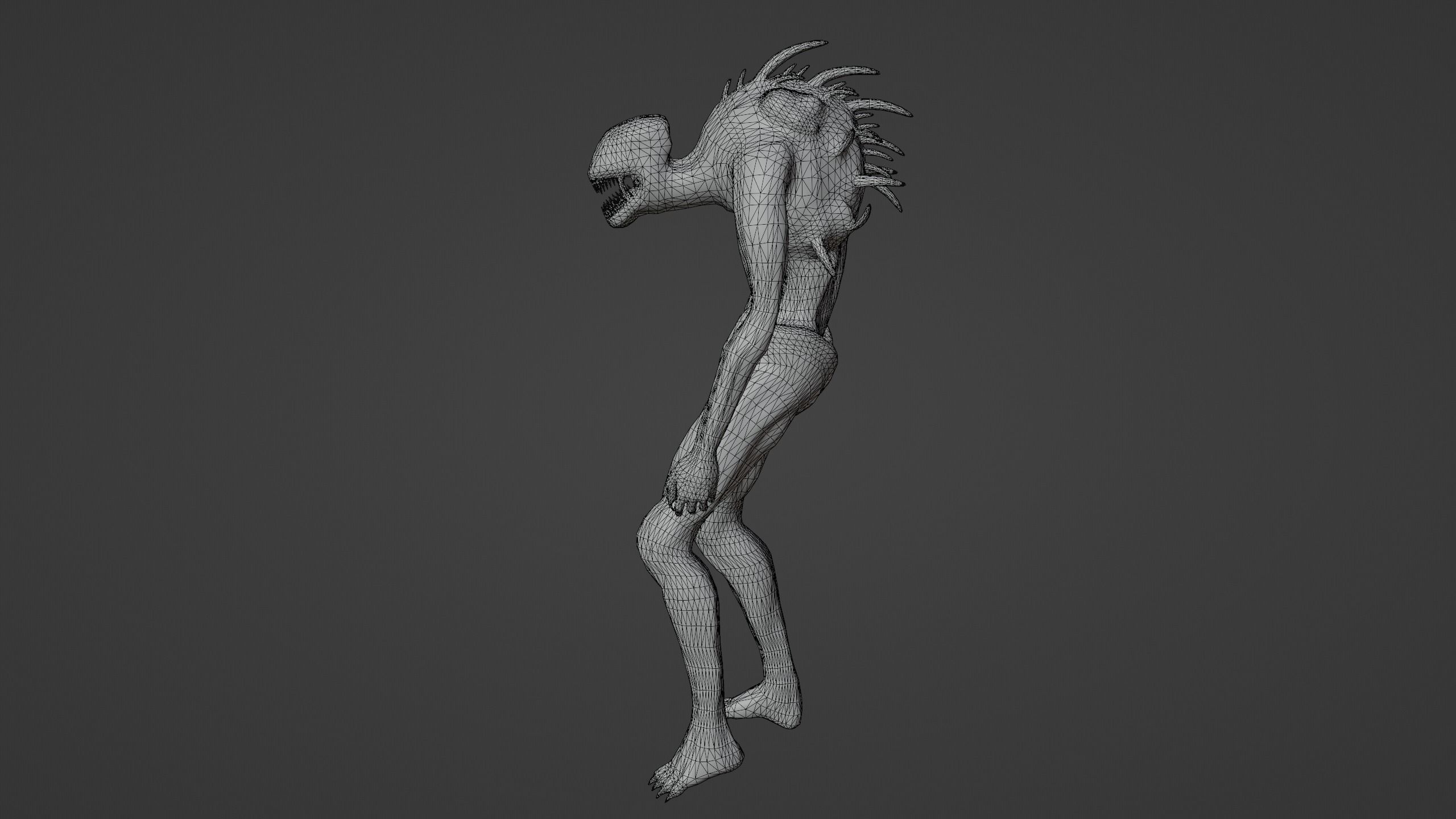 Mutant  monster Low-poly 3D model_19