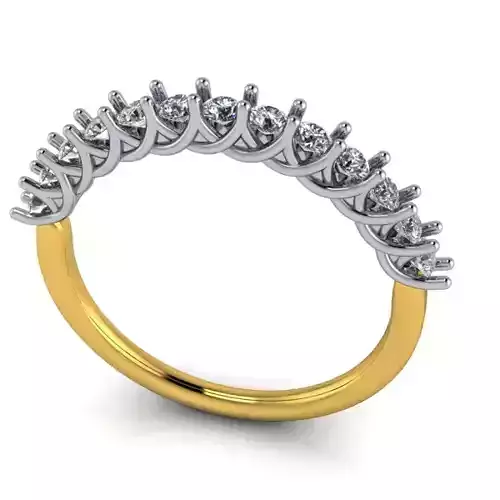 2mm Dia Micro Pave Half Eternity Band Wedding Ring 3D  model