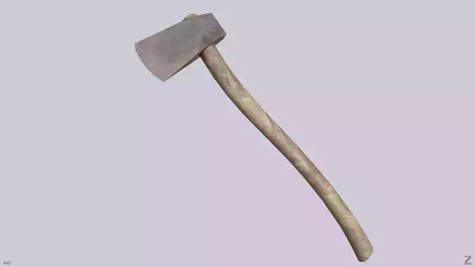 Farm axe Low-poly 3D model