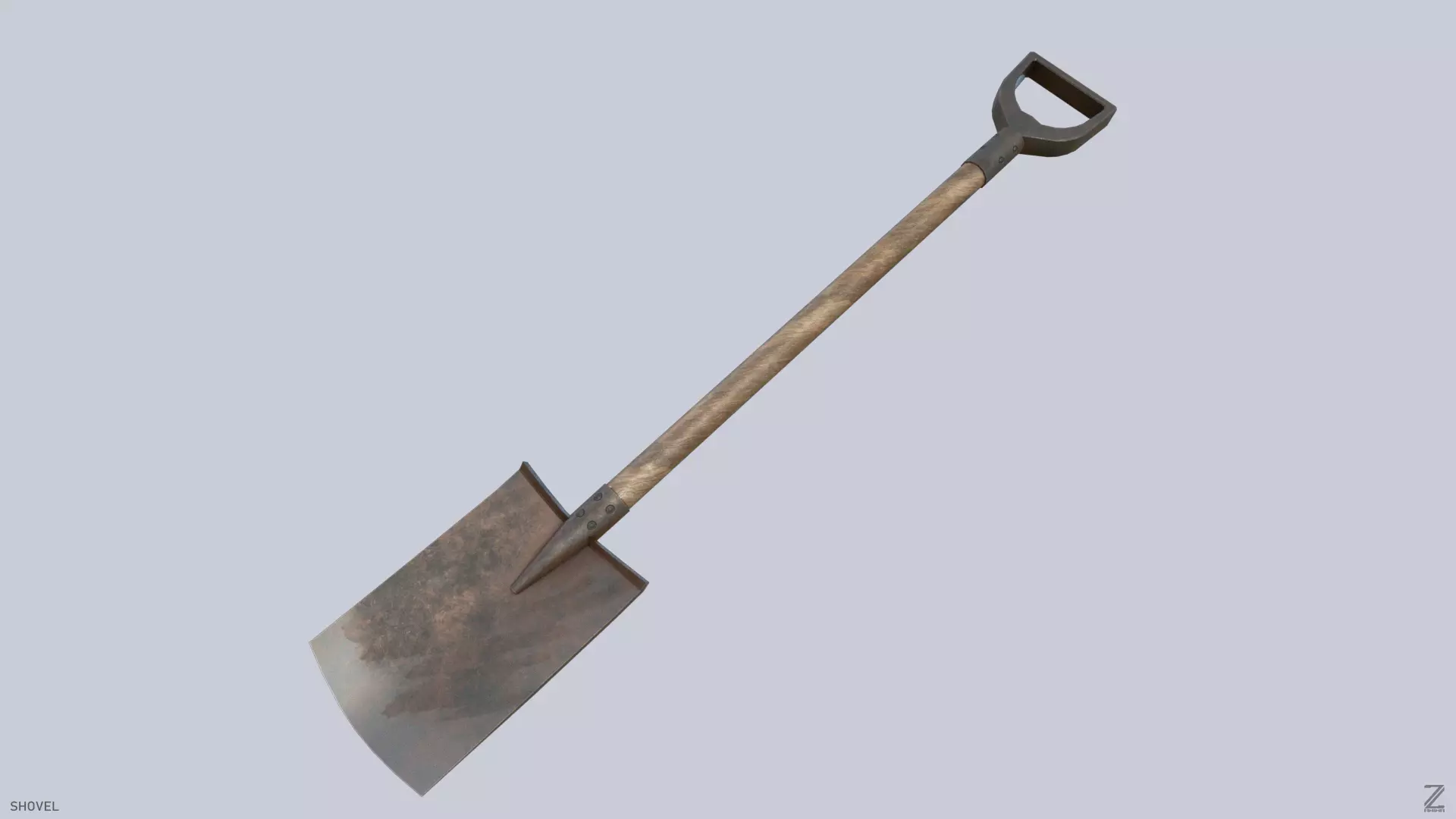 Farm shovel Low-poly 3D model