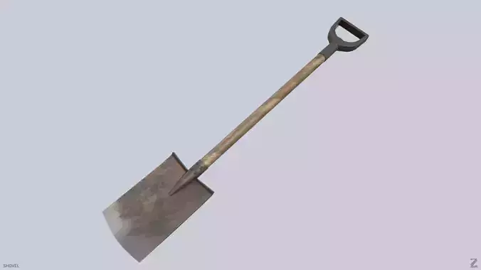 Farm shovel Low-poly 3D model
