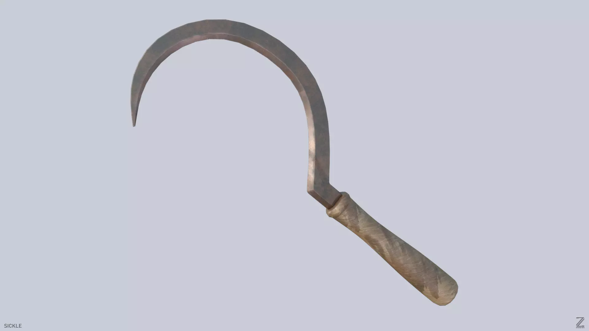 Farm sickle Low-poly 3D model