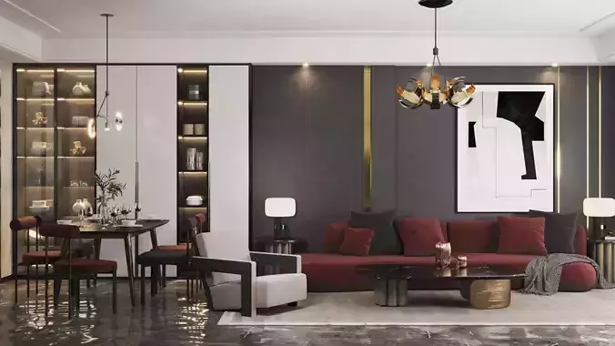 Modern Livingroom-06 3D model