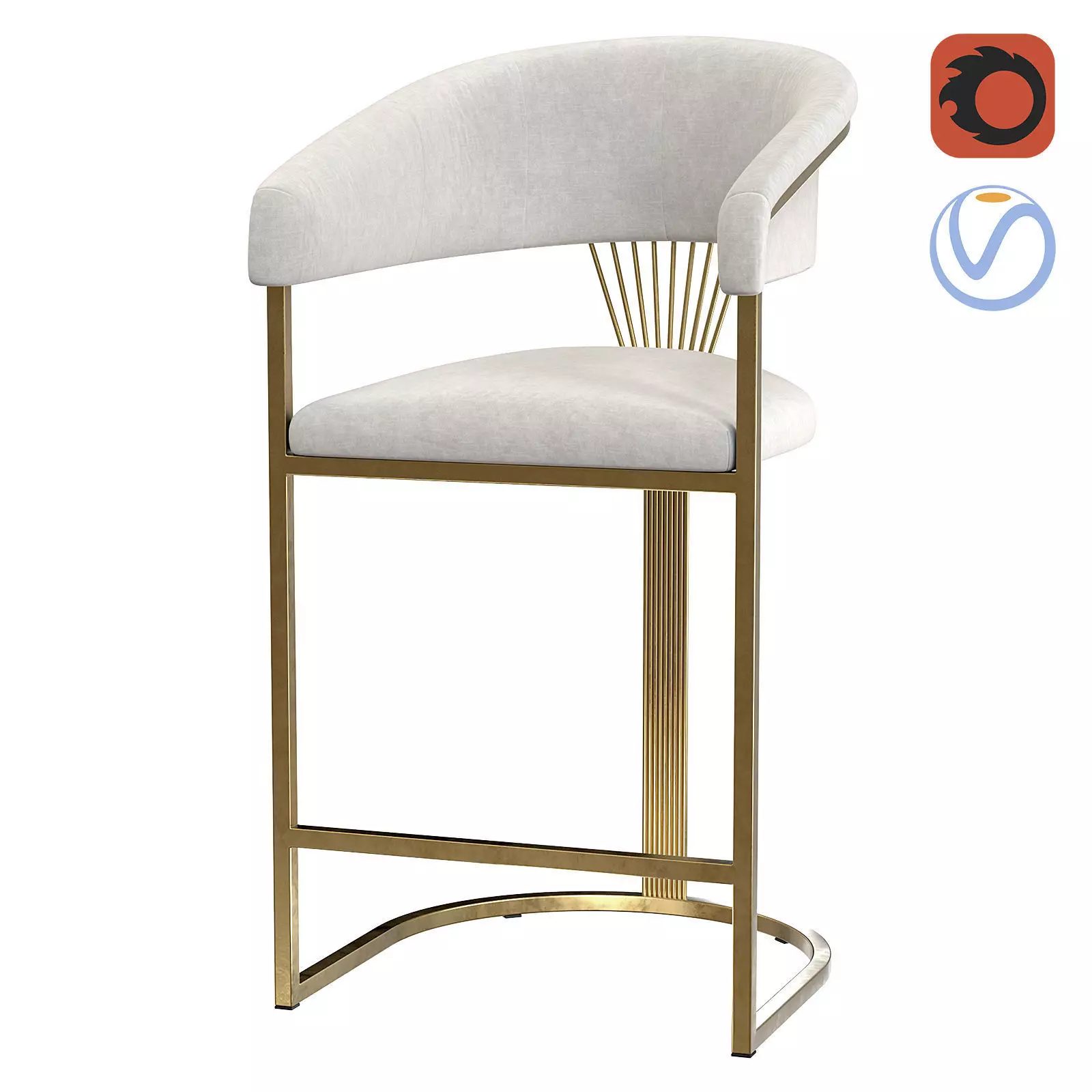 Bar stool HORDIA 3D model_0