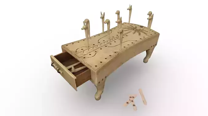 Hounds and Jackals - Gameready Egyptian Boardgame model Low-poly 3D model