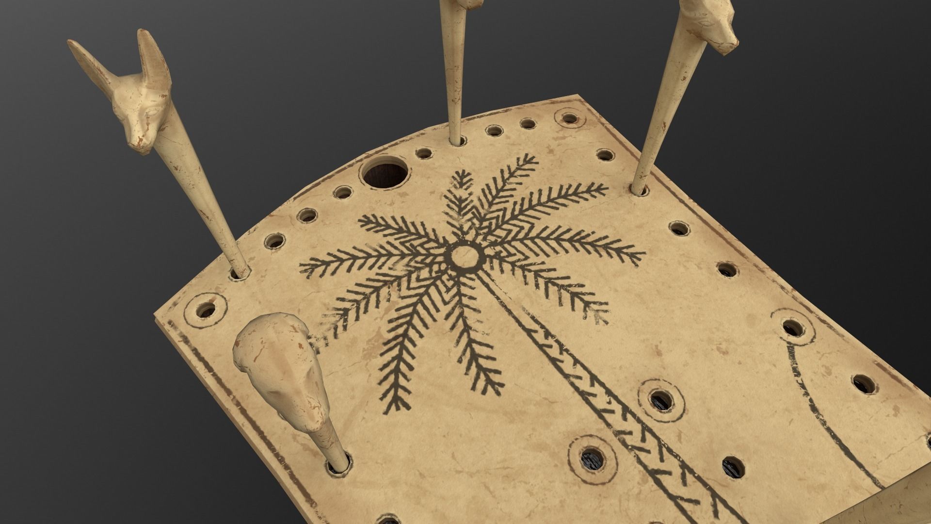 Hounds and Jackals - Gameready Egyptian Boardgame model Low-poly 3D model_5