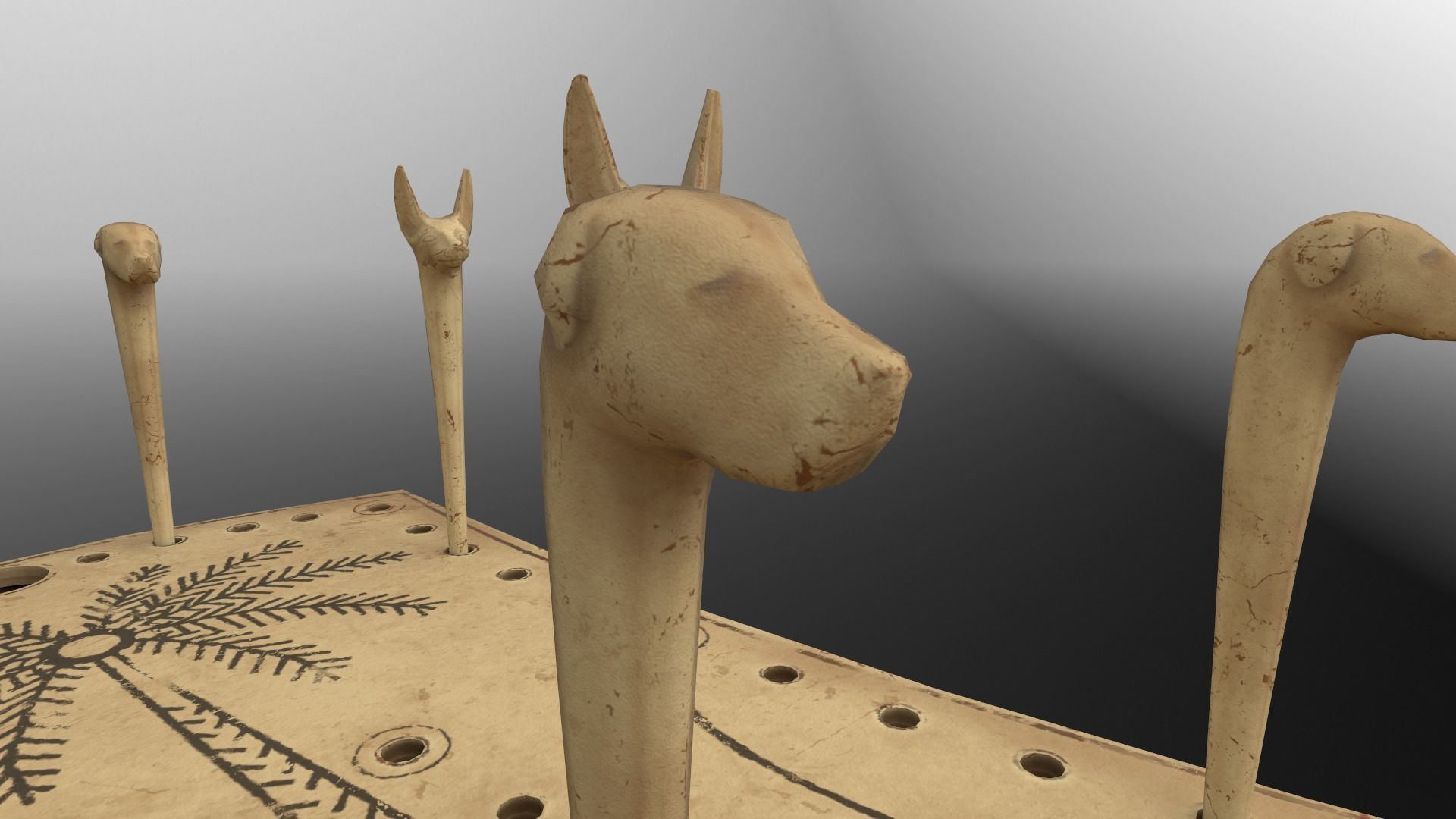 Hounds and Jackals - Gameready Egyptian Boardgame model Low-poly 3D model_7