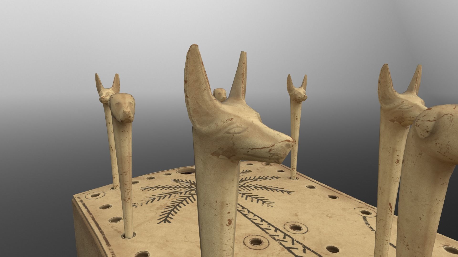 Hounds and Jackals - Gameready Egyptian Boardgame model Low-poly 3D model_6