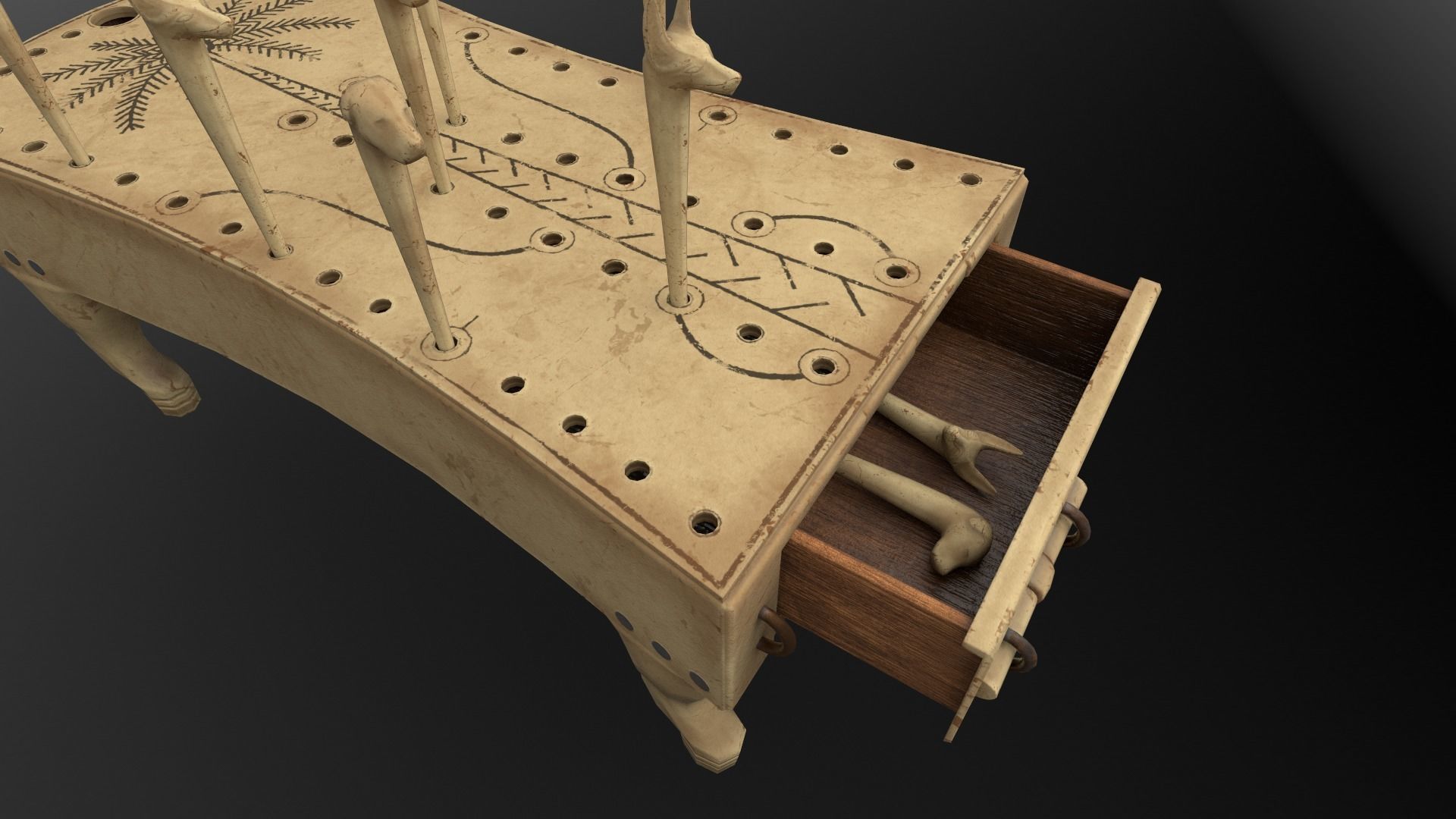 Hounds and Jackals - Gameready Egyptian Boardgame model Low-poly 3D model_4