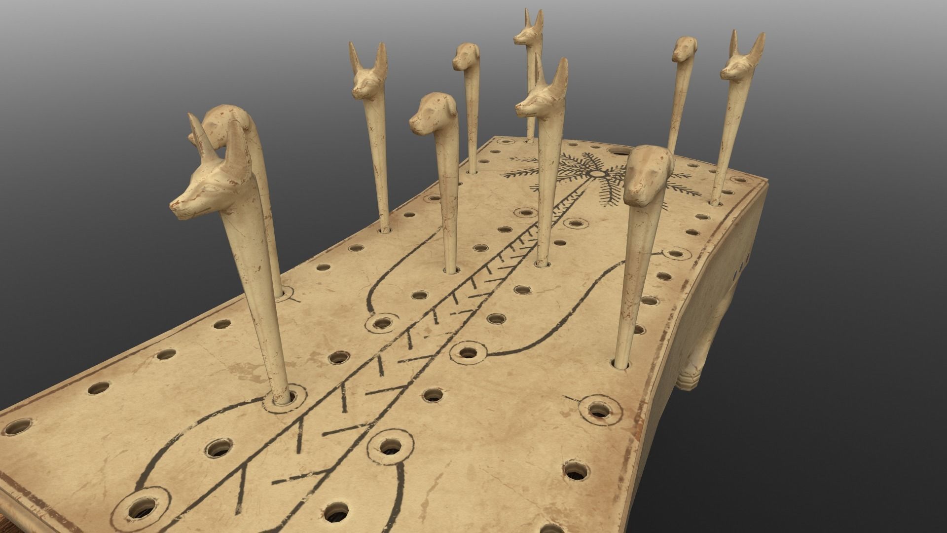 Hounds and Jackals - Gameready Egyptian Boardgame model Low-poly 3D model_8