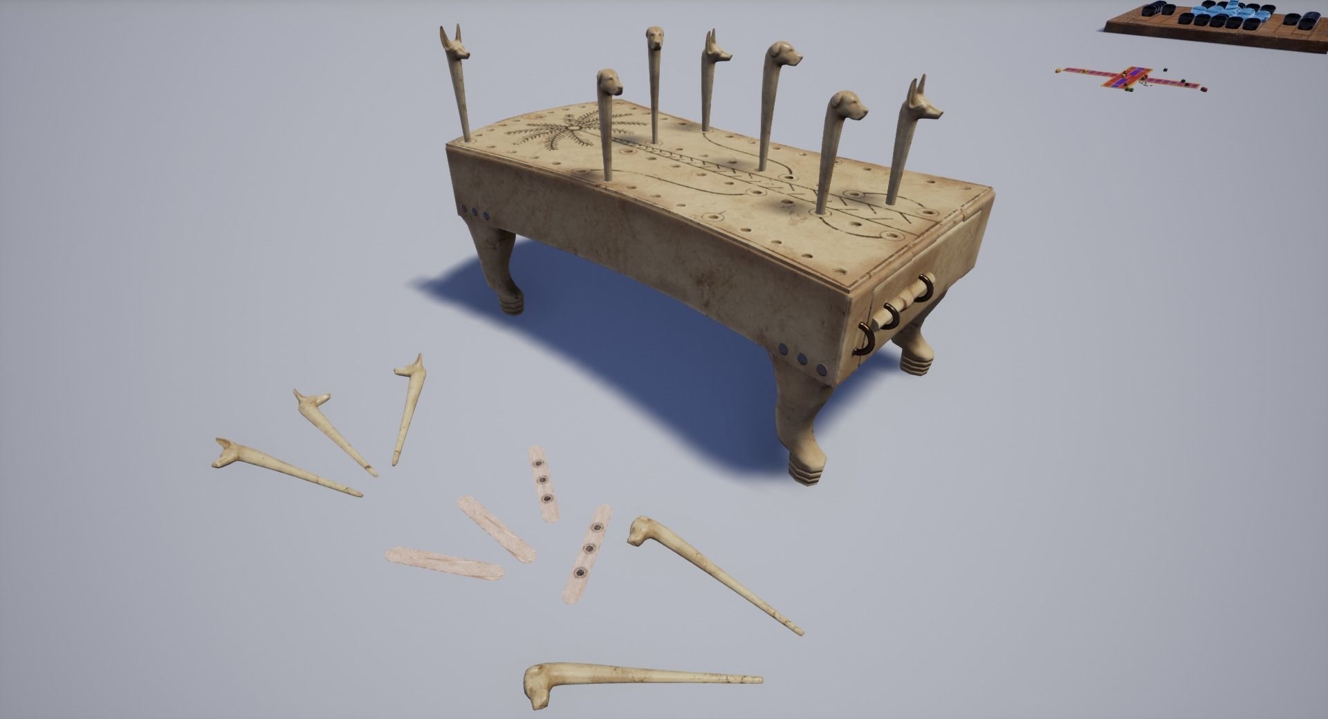 Hounds and Jackals - Gameready Egyptian Boardgame model Low-poly 3D model_20