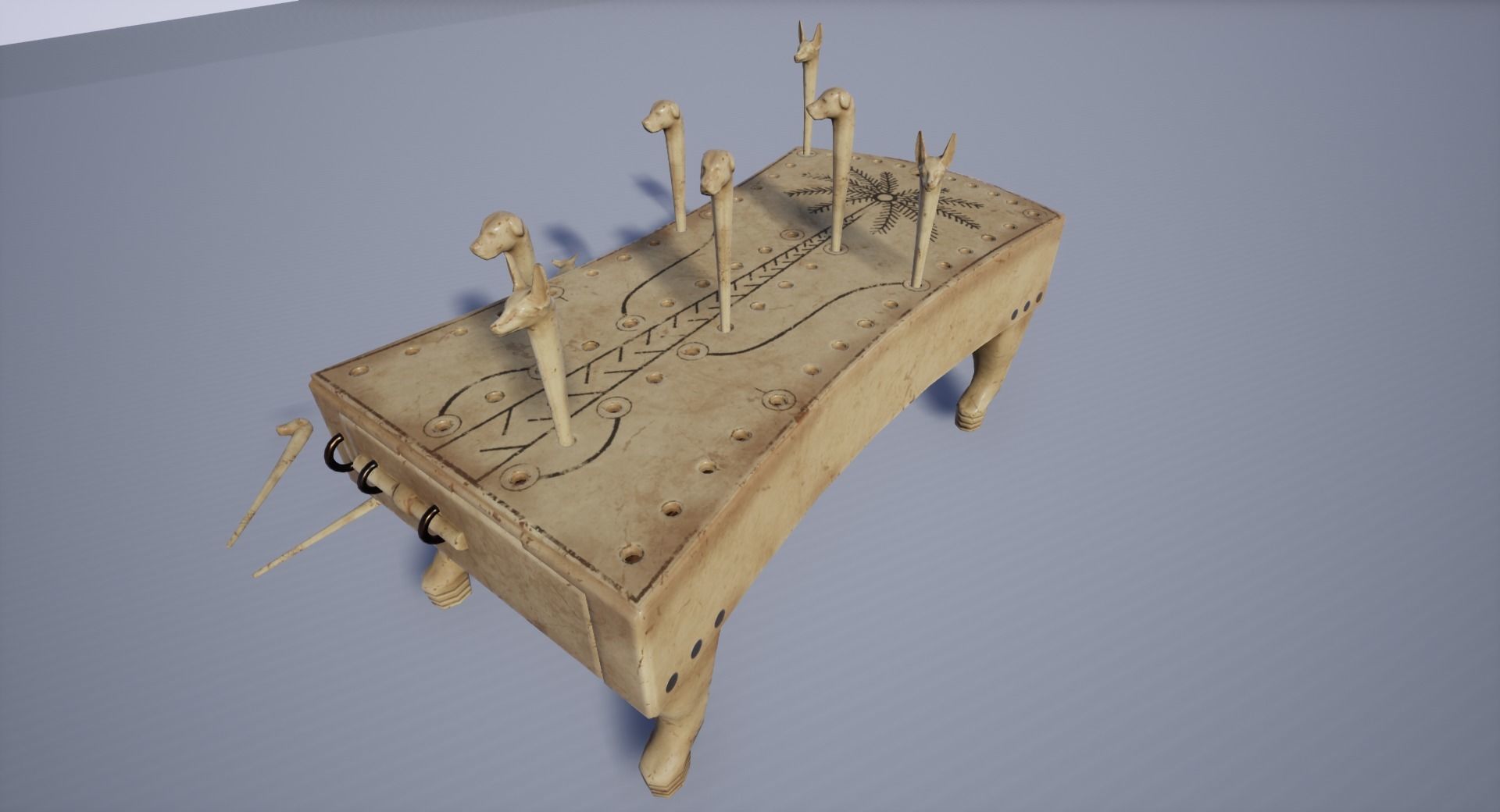 Hounds and Jackals - Gameready Egyptian Boardgame model Low-poly 3D model_18