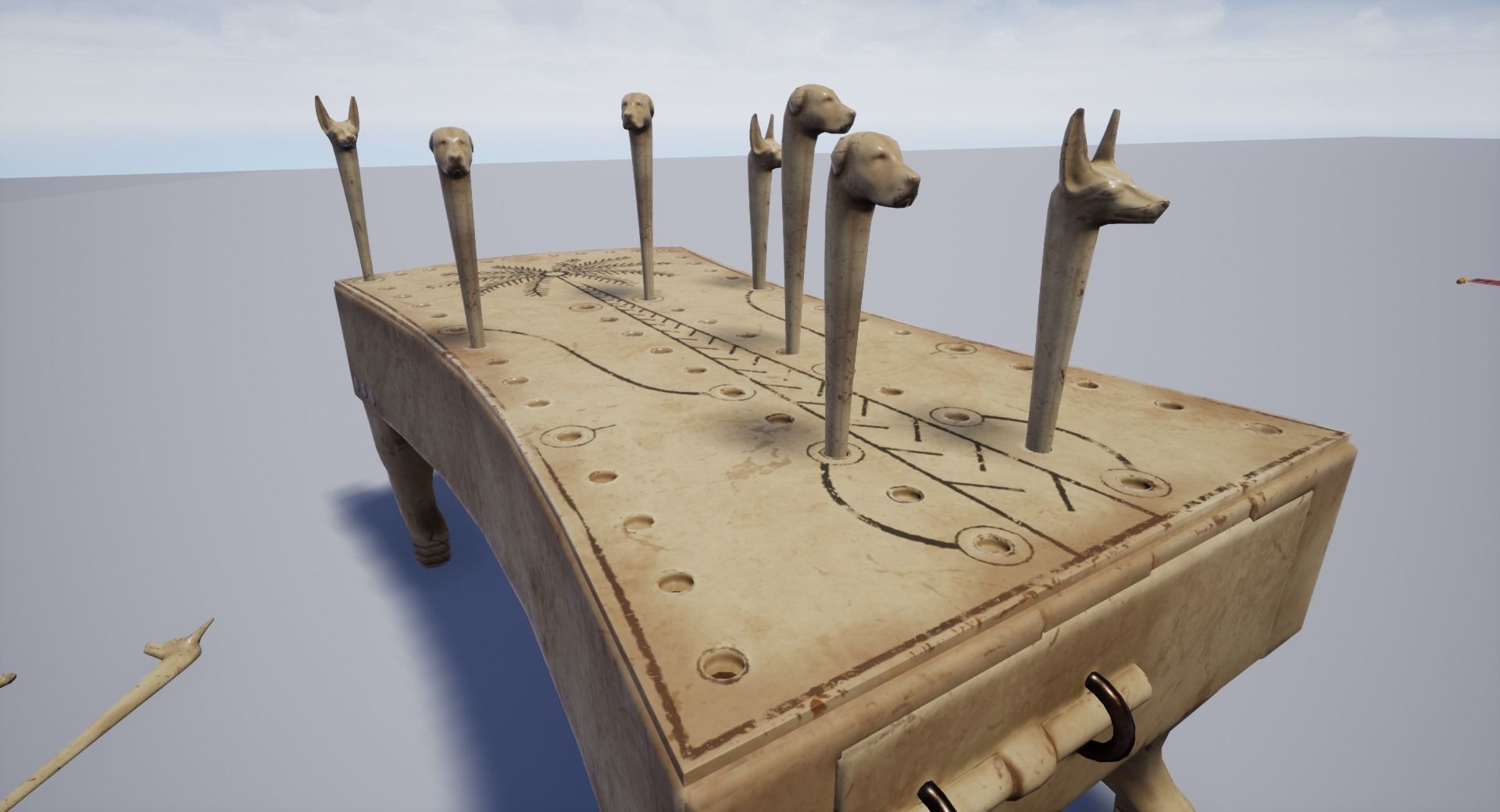 Hounds and Jackals - Gameready Egyptian Boardgame model Low-poly 3D model_21