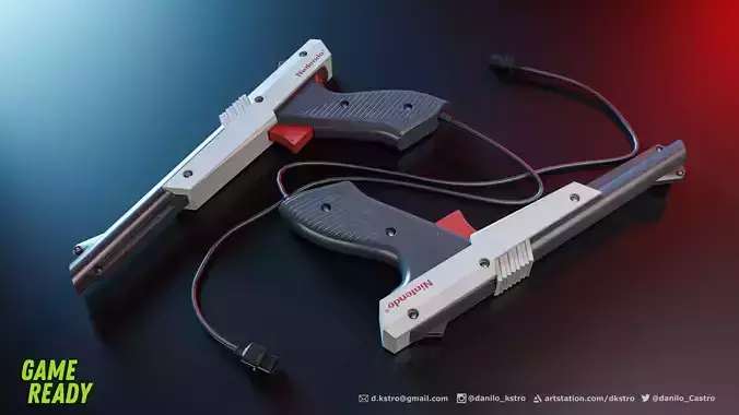 Nes Zapper Gun -  Lowpoly - 4k Textures Low-poly 3D model