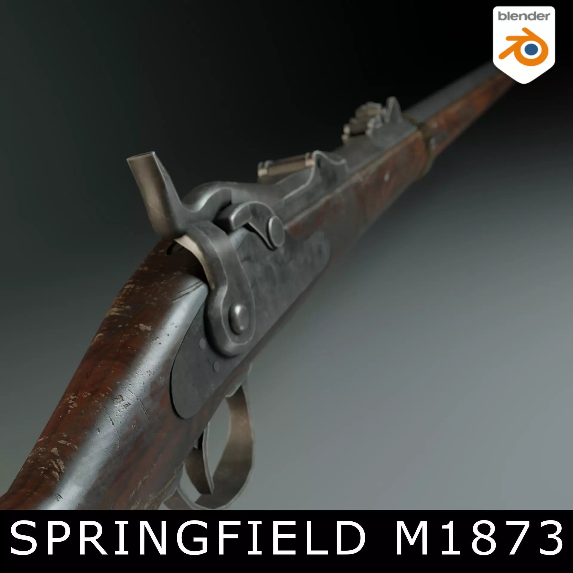 Springfield 1873 Low-poly 3D model