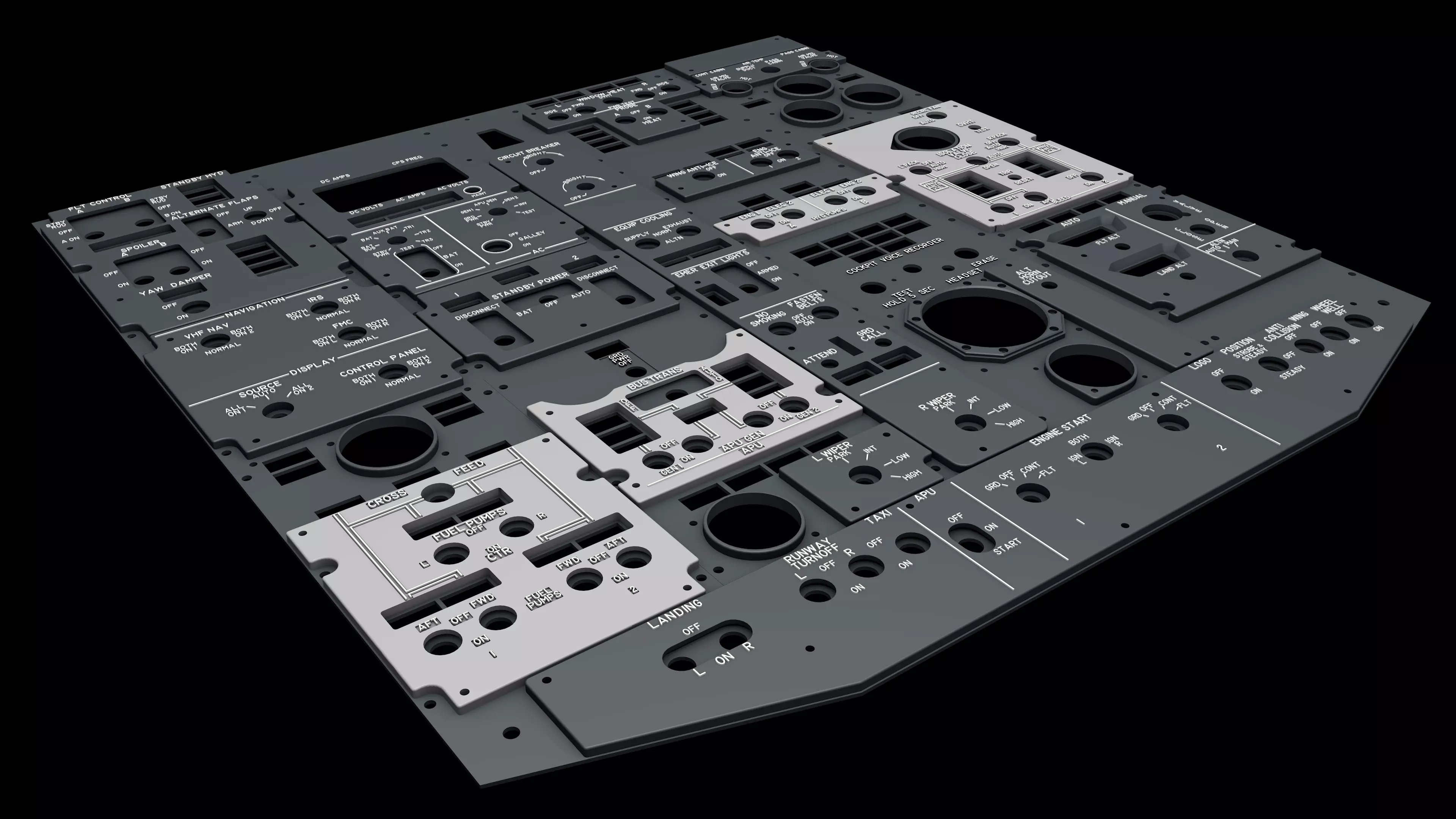 Boeing 737 Overhead Panels 3D print model_0