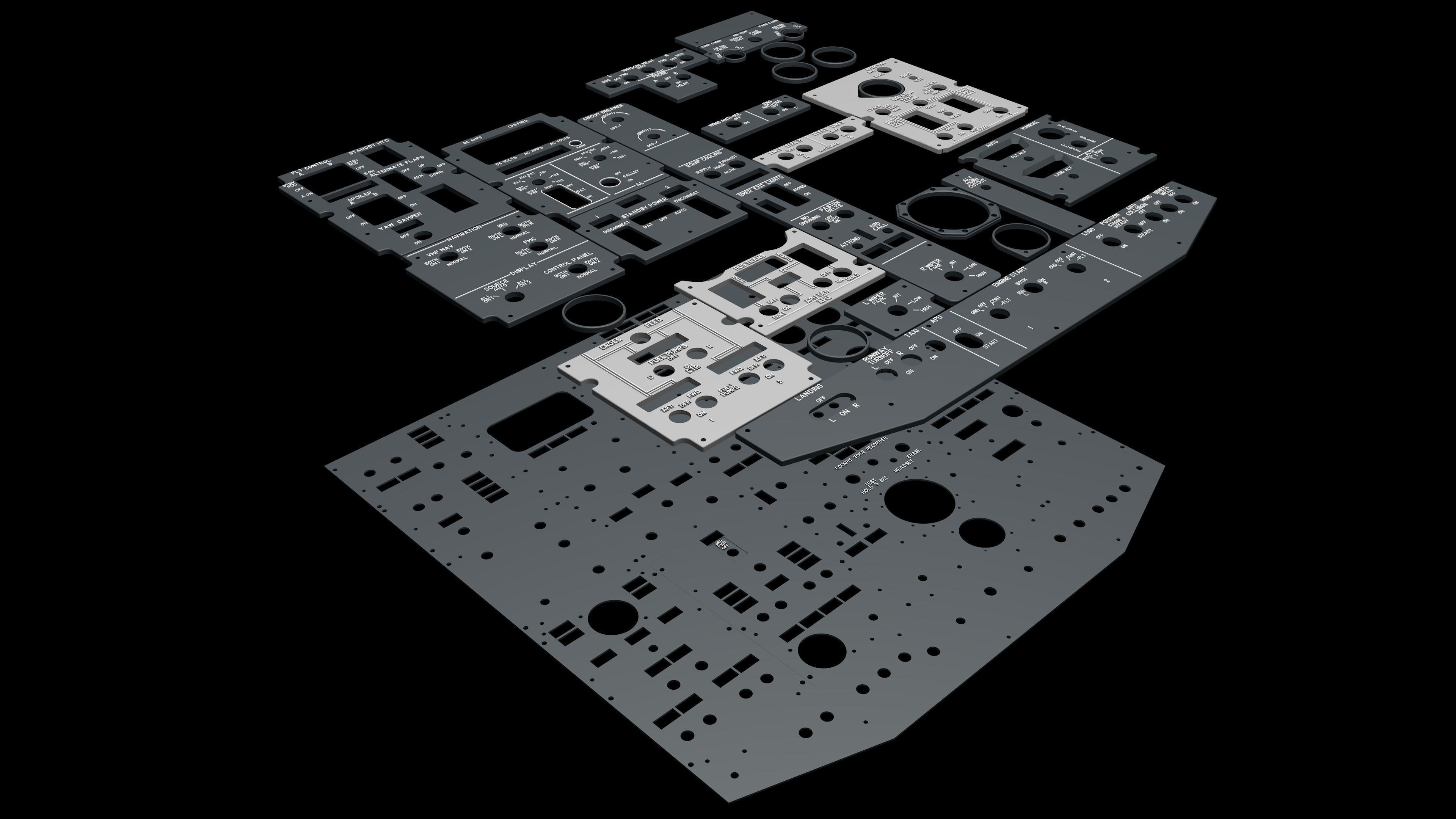 Boeing 737 Overhead Panels 3D print model_2