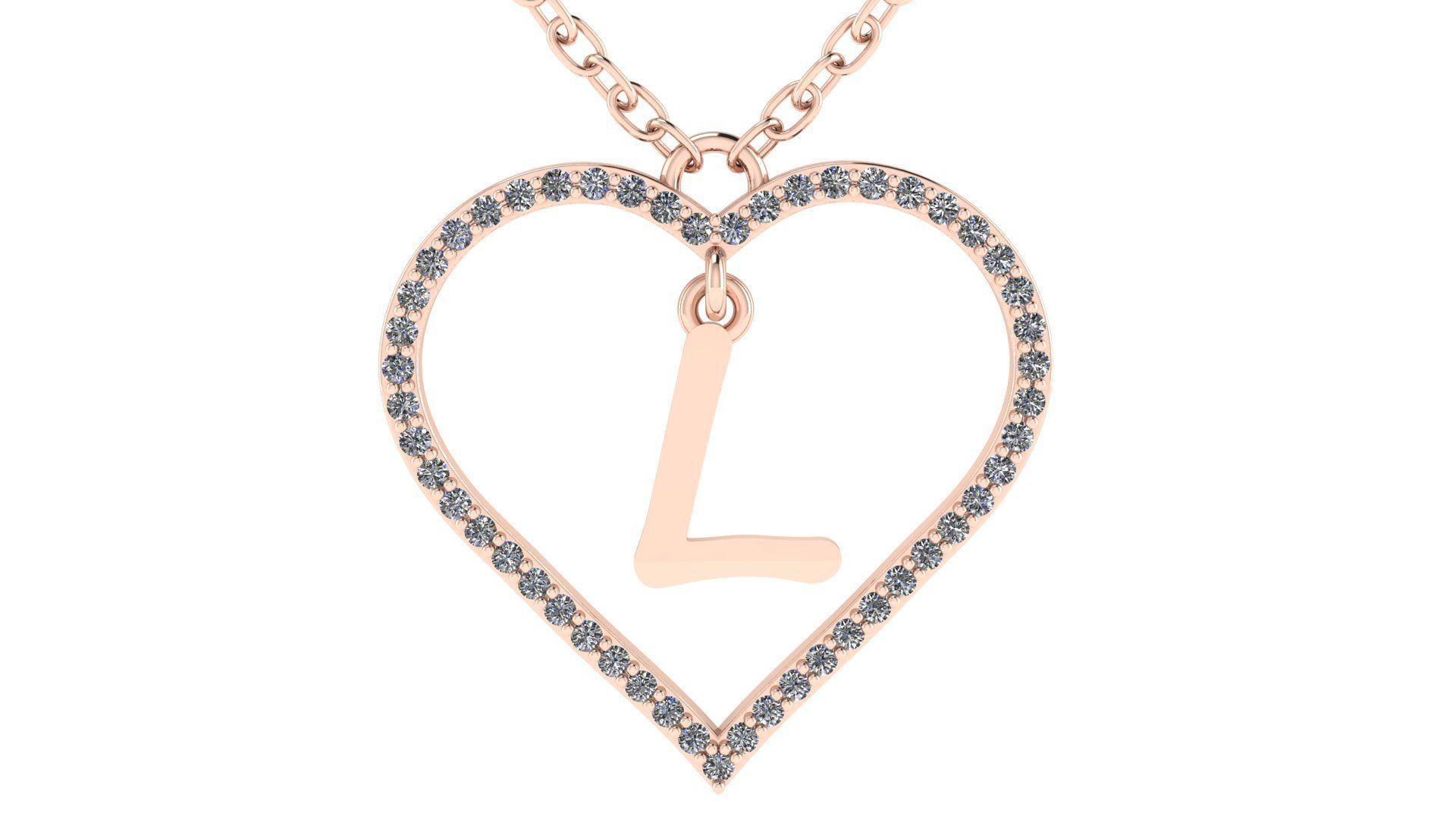 Jewelry Diamond Alphabet Pendant L 3D print model 3D print model_3