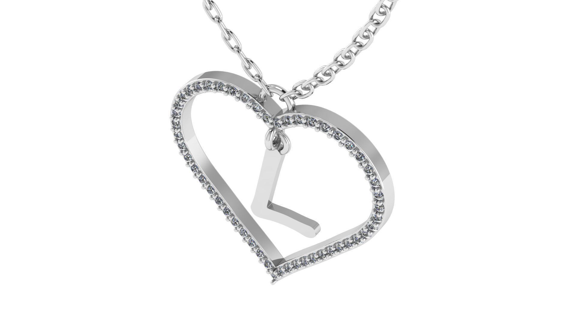 Jewelry Diamond Alphabet Pendant L 3D print model 3D print model_14