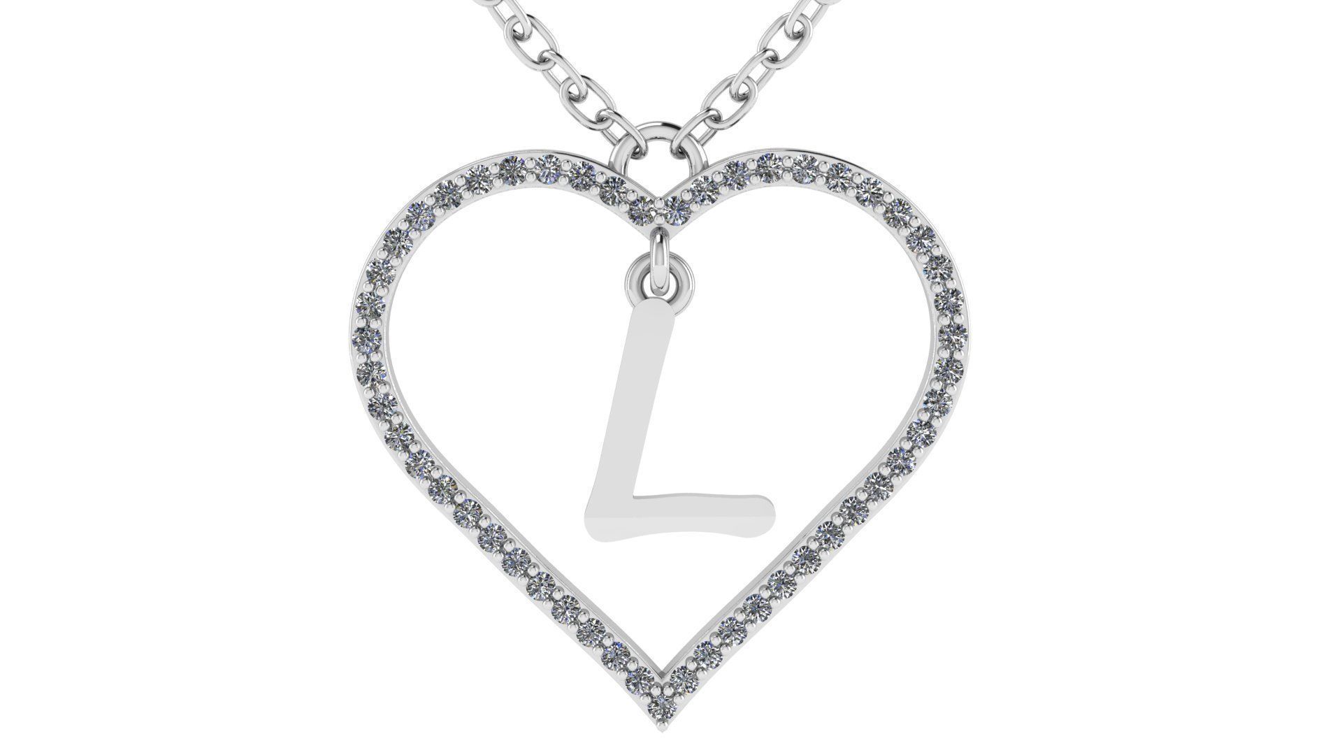 Jewelry Diamond Alphabet Pendant L 3D print model 3D print model_11