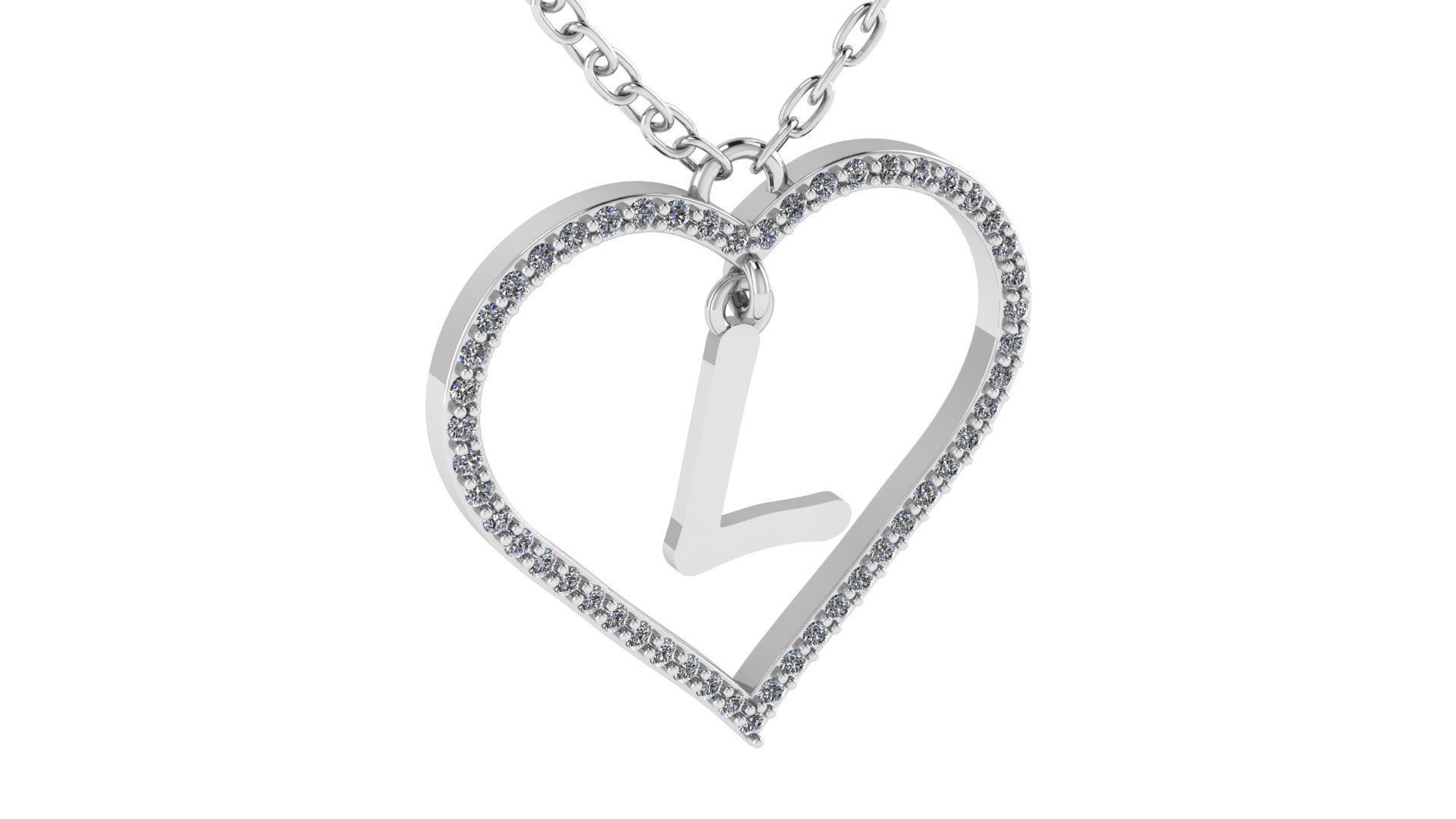 Jewelry Diamond Alphabet Pendant L 3D print model 3D print model_13