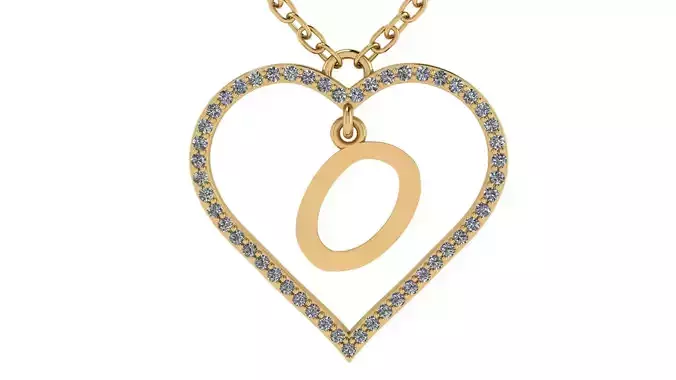 Jewelry Diamond Alphabet Pendant O 3D print model 3D print model