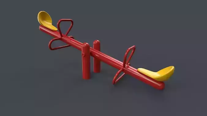 PBR Modular Outdoor See Saw Playground A Low-poly 3D model