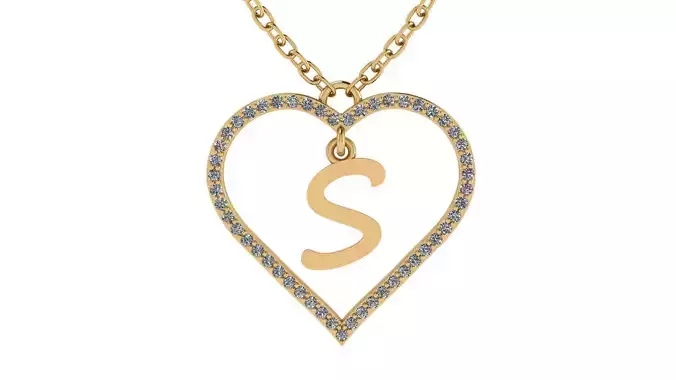 Jewelry Diamond Alphabet Pendant S 3D print model 3D print model
