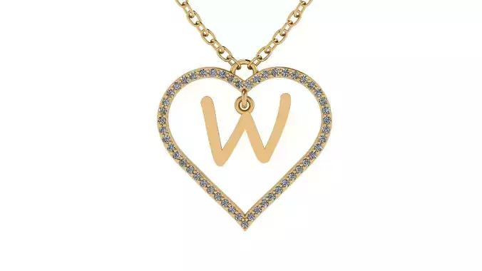 Jewelry Diamond Alphabet Pendant W 3D print model