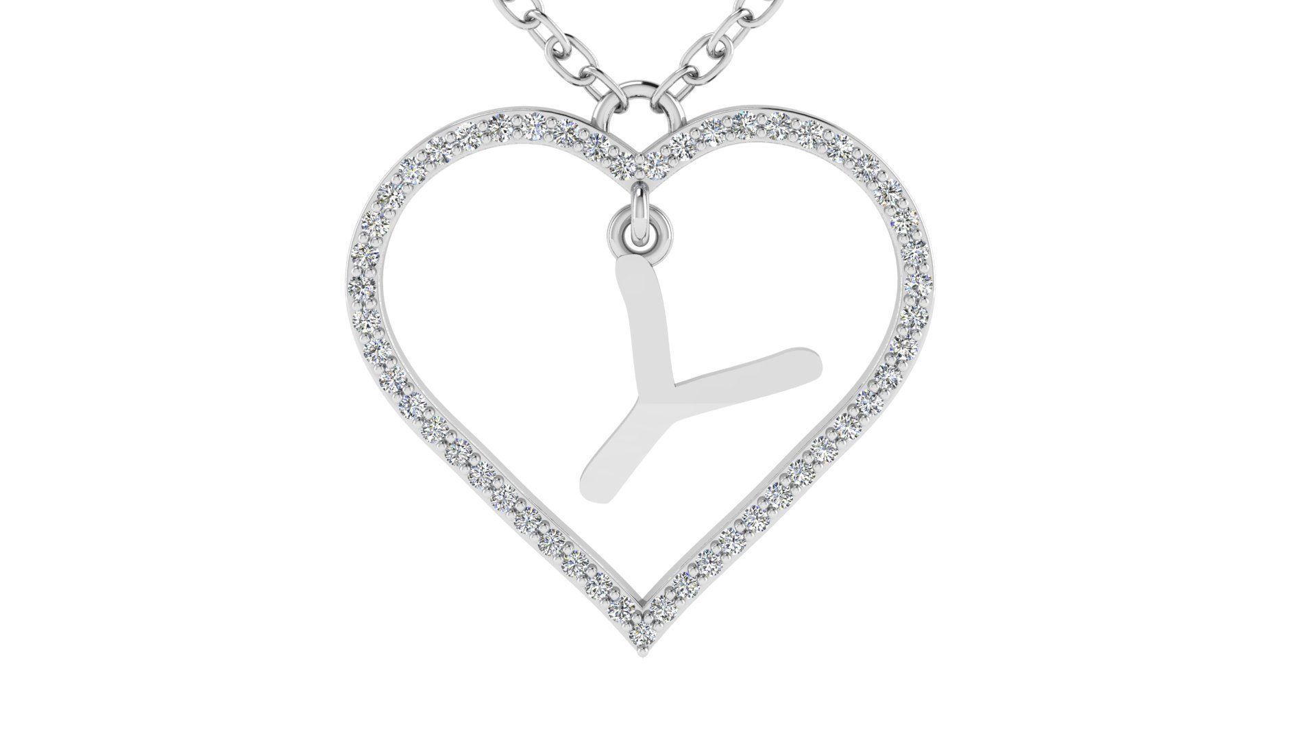 Jewelry Diamond Alphabet Pendant Y 3D print model 3D print model_11