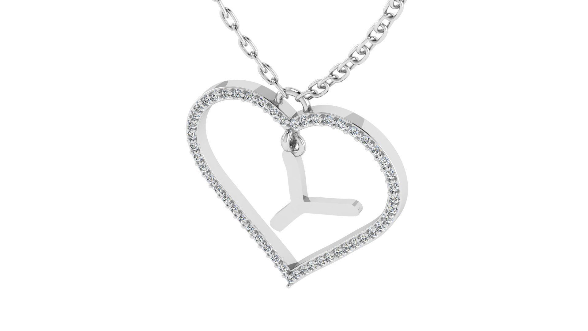 Jewelry Diamond Alphabet Pendant Y 3D print model 3D print model_14