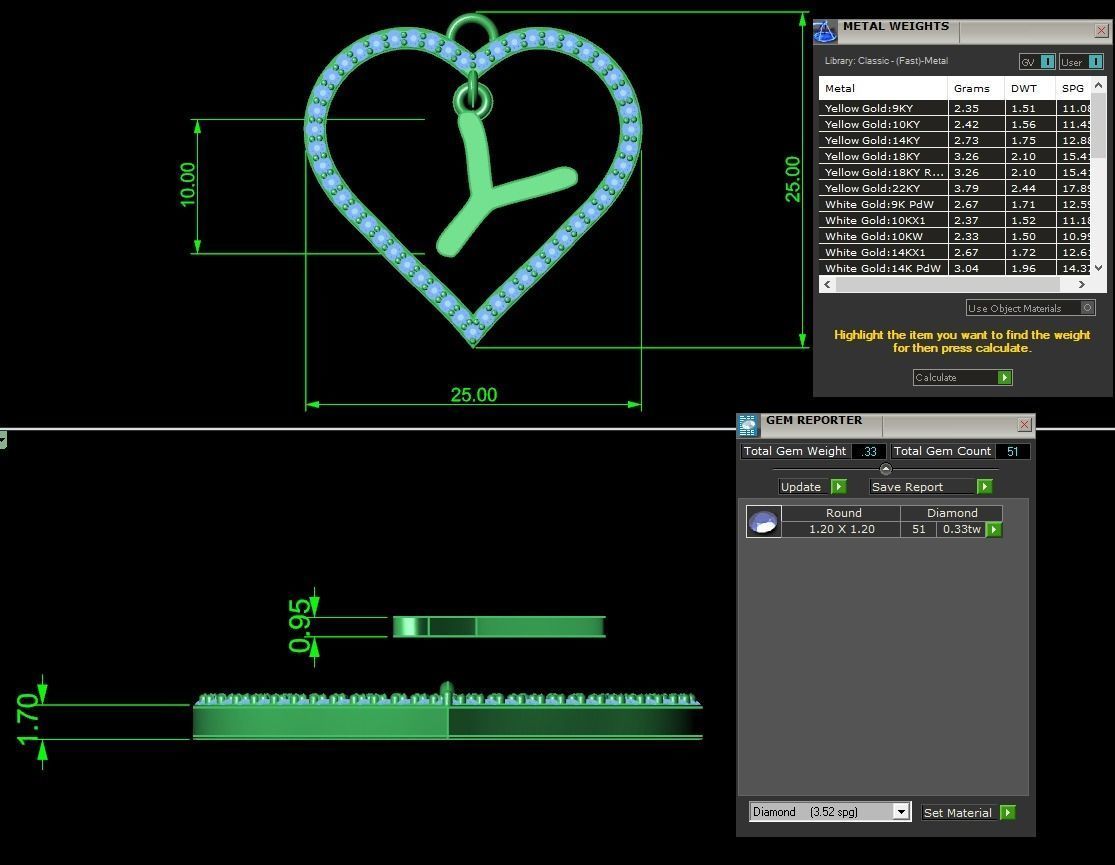 Jewelry Diamond Alphabet Pendant Y 3D print model 3D print model_9