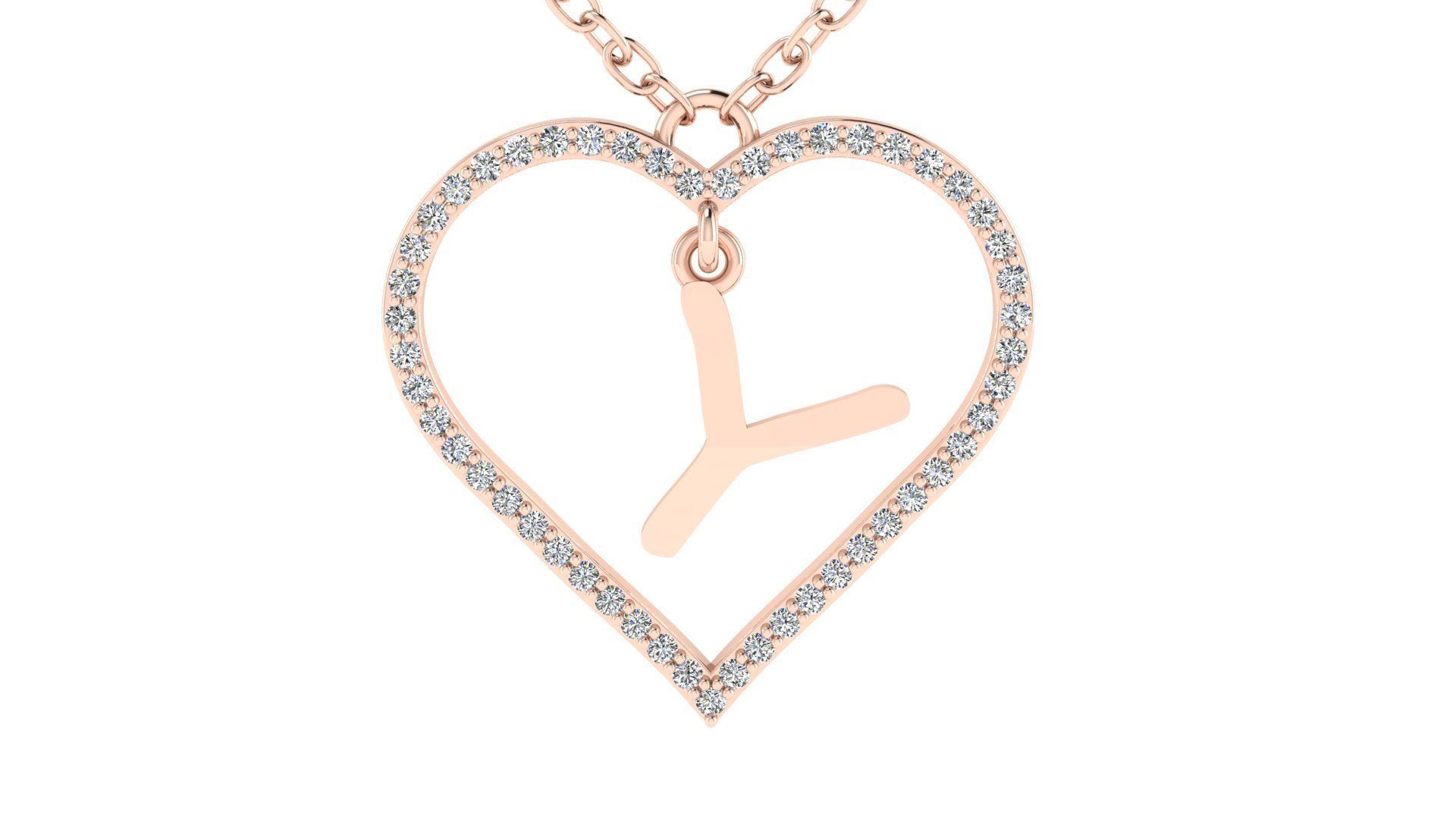 Jewelry Diamond Alphabet Pendant Y 3D print model 3D print model_3
