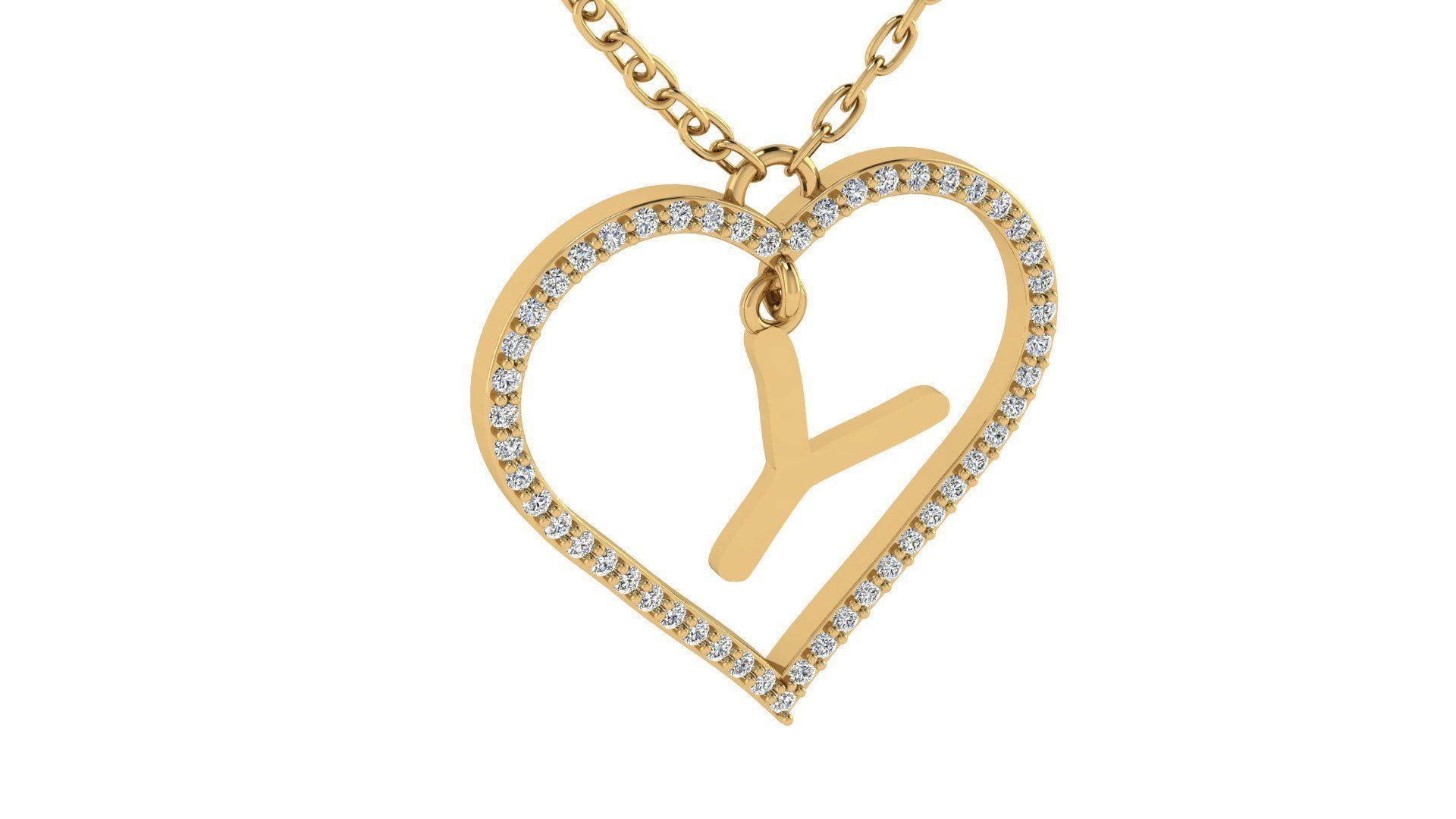 Jewelry Diamond Alphabet Pendant Y 3D print model 3D print model_18