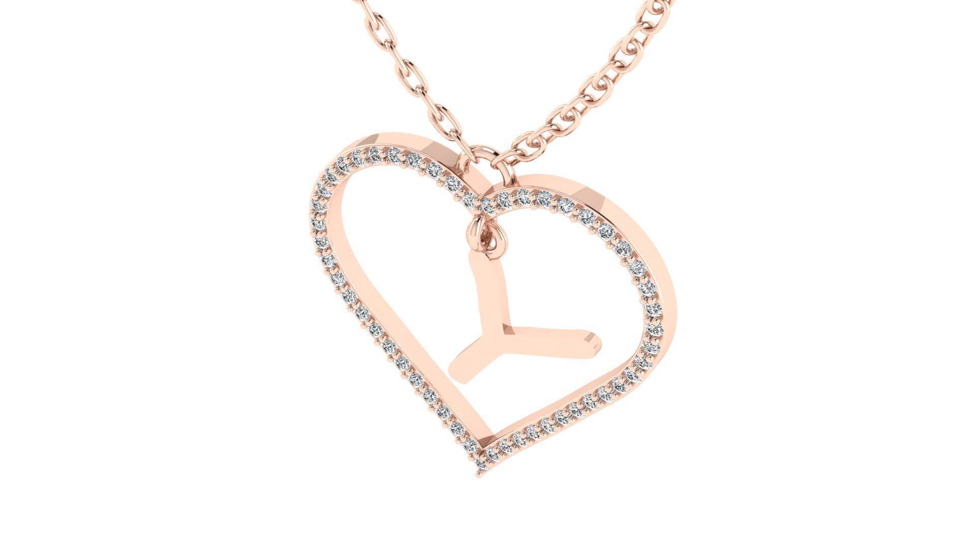 Jewelry Diamond Alphabet Pendant Y 3D print model 3D print model_8