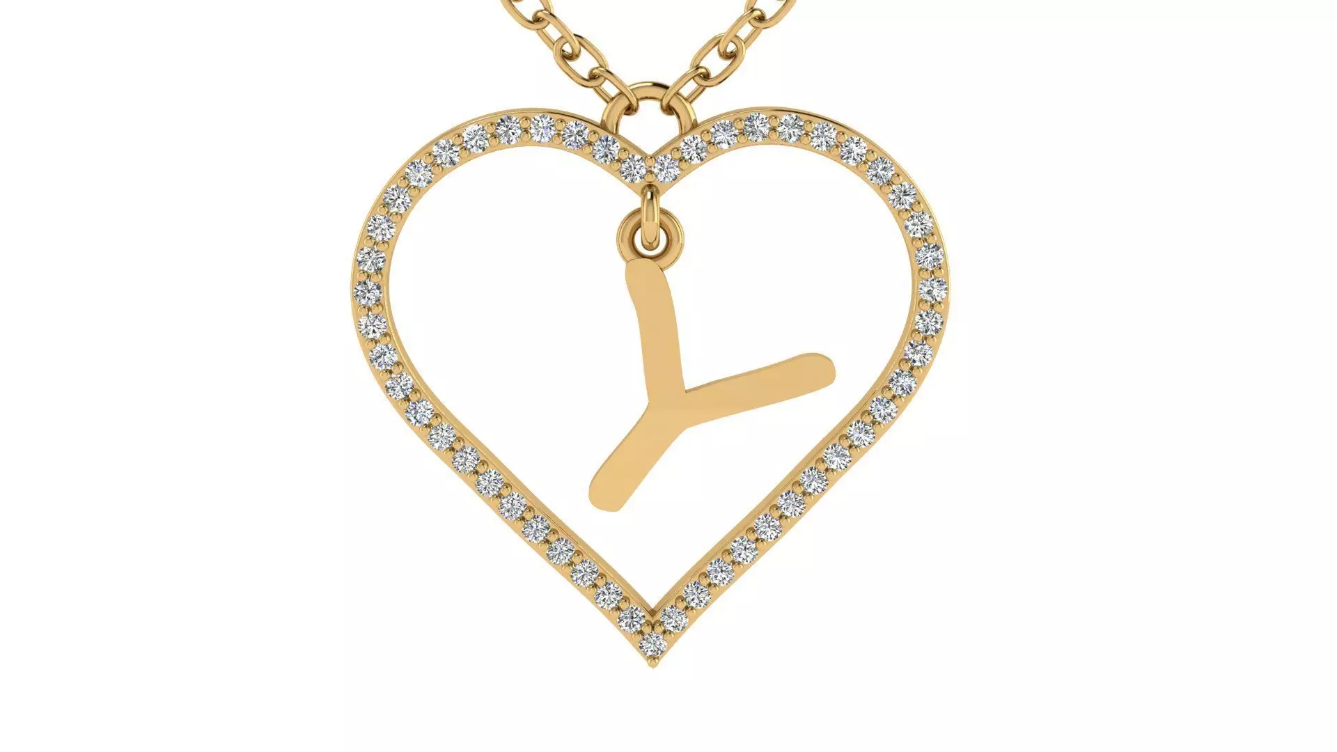 Jewelry Diamond Alphabet Pendant Y 3D print model 3D print model_0