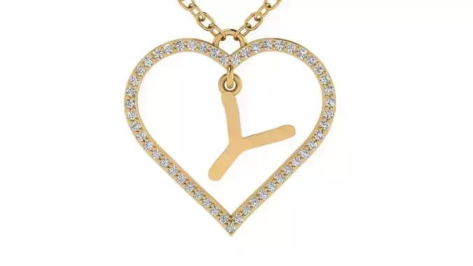 Jewelry Diamond Alphabet Pendant Y 3D print model