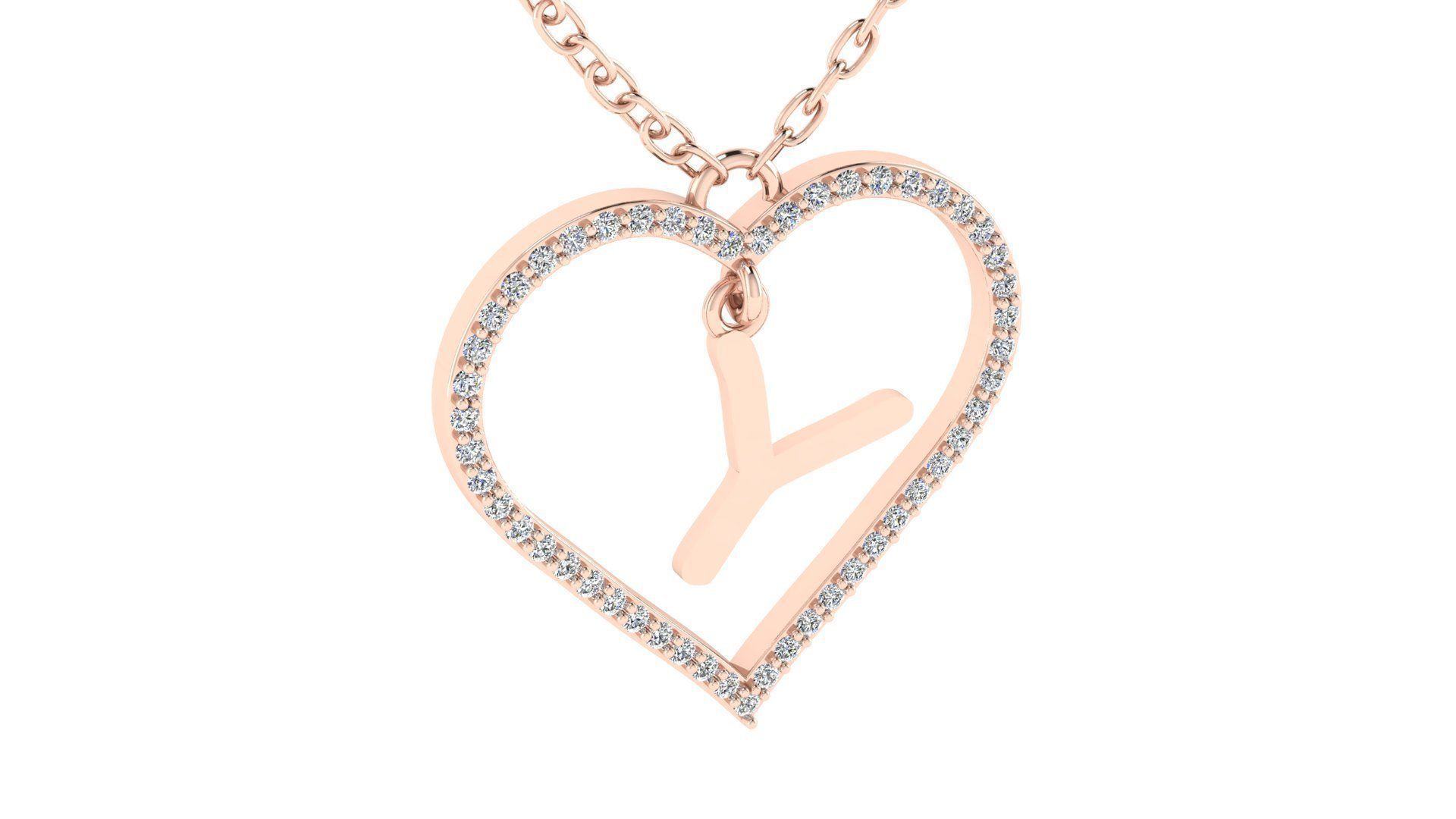 Jewelry Diamond Alphabet Pendant Y 3D print model 3D print model_6