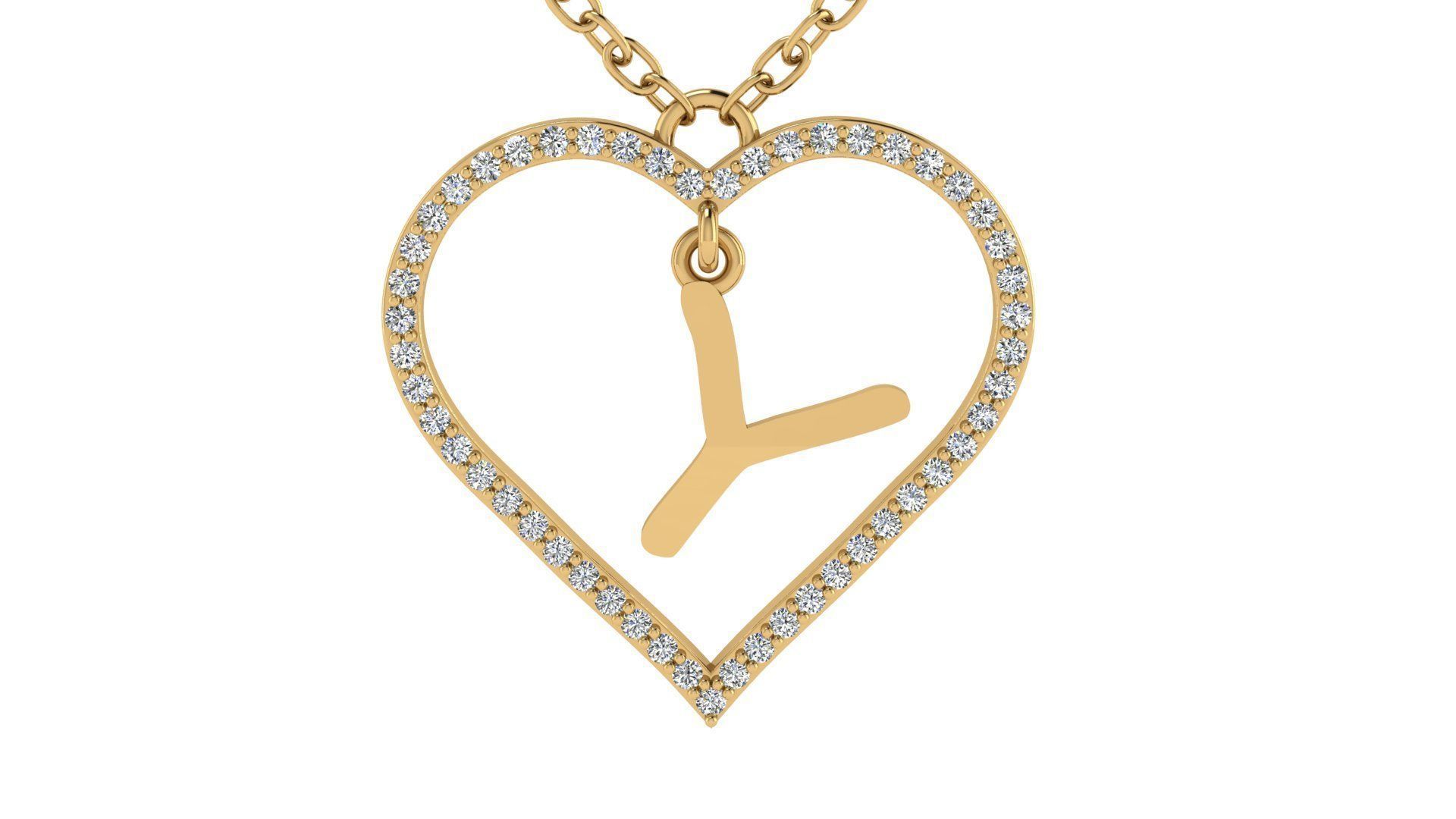 Jewelry Diamond Alphabet Pendant Y 3D print model 3D print model_16