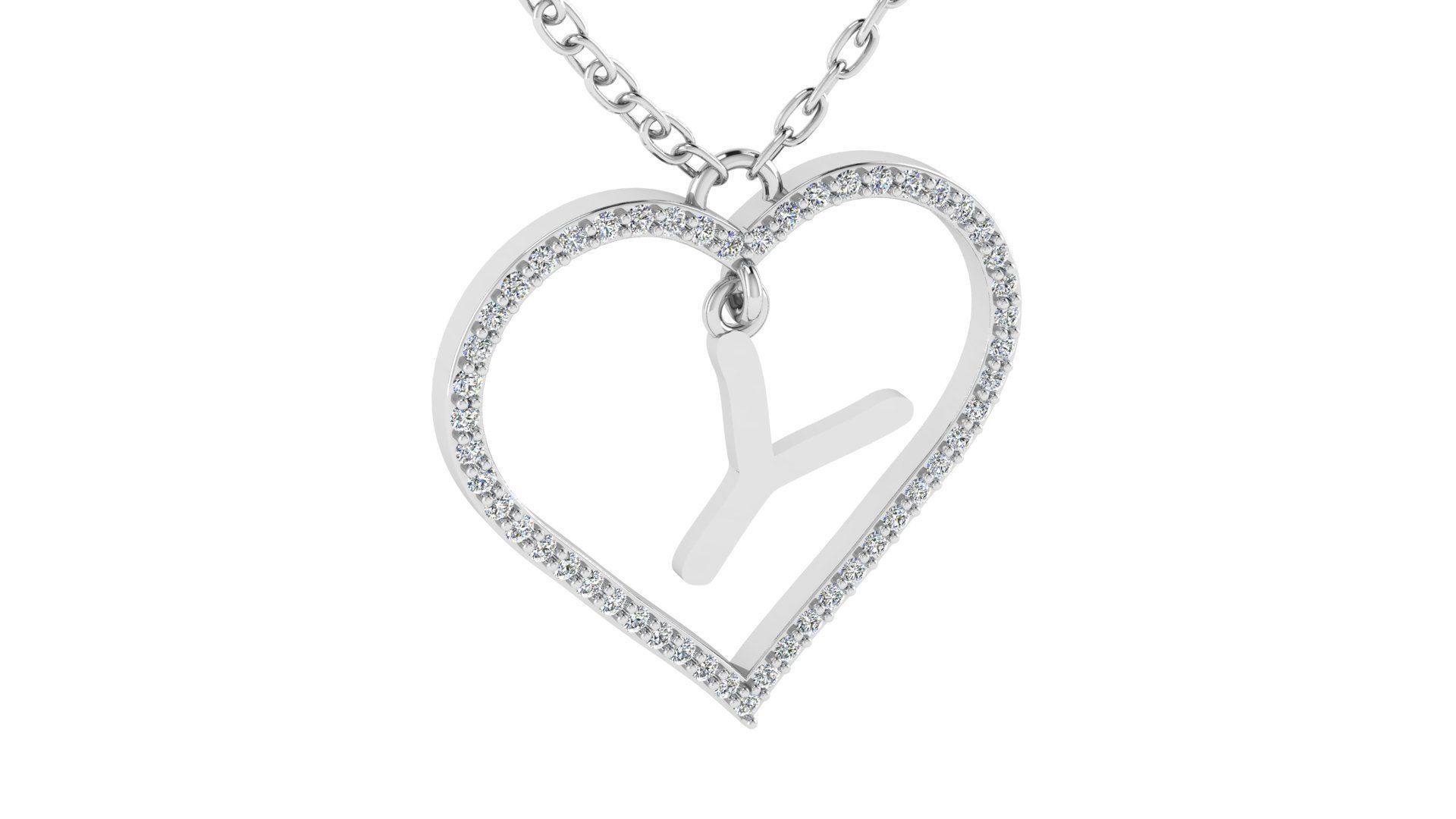 Jewelry Diamond Alphabet Pendant Y 3D print model 3D print model_12