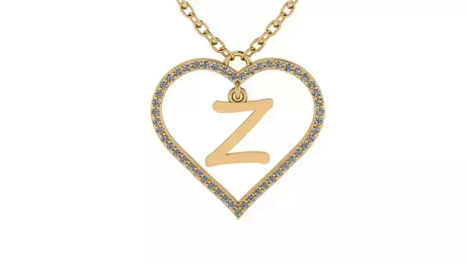 Jewelry Diamond Alphabet Pendant Z 3D print model 3D print model