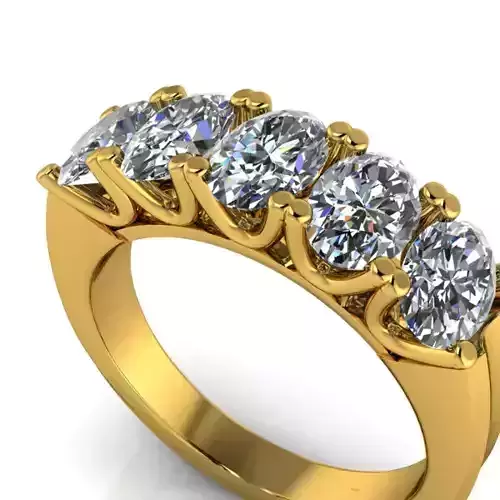 Five Stone Eternity Ovalcut Ladies Wedding Anniversary band