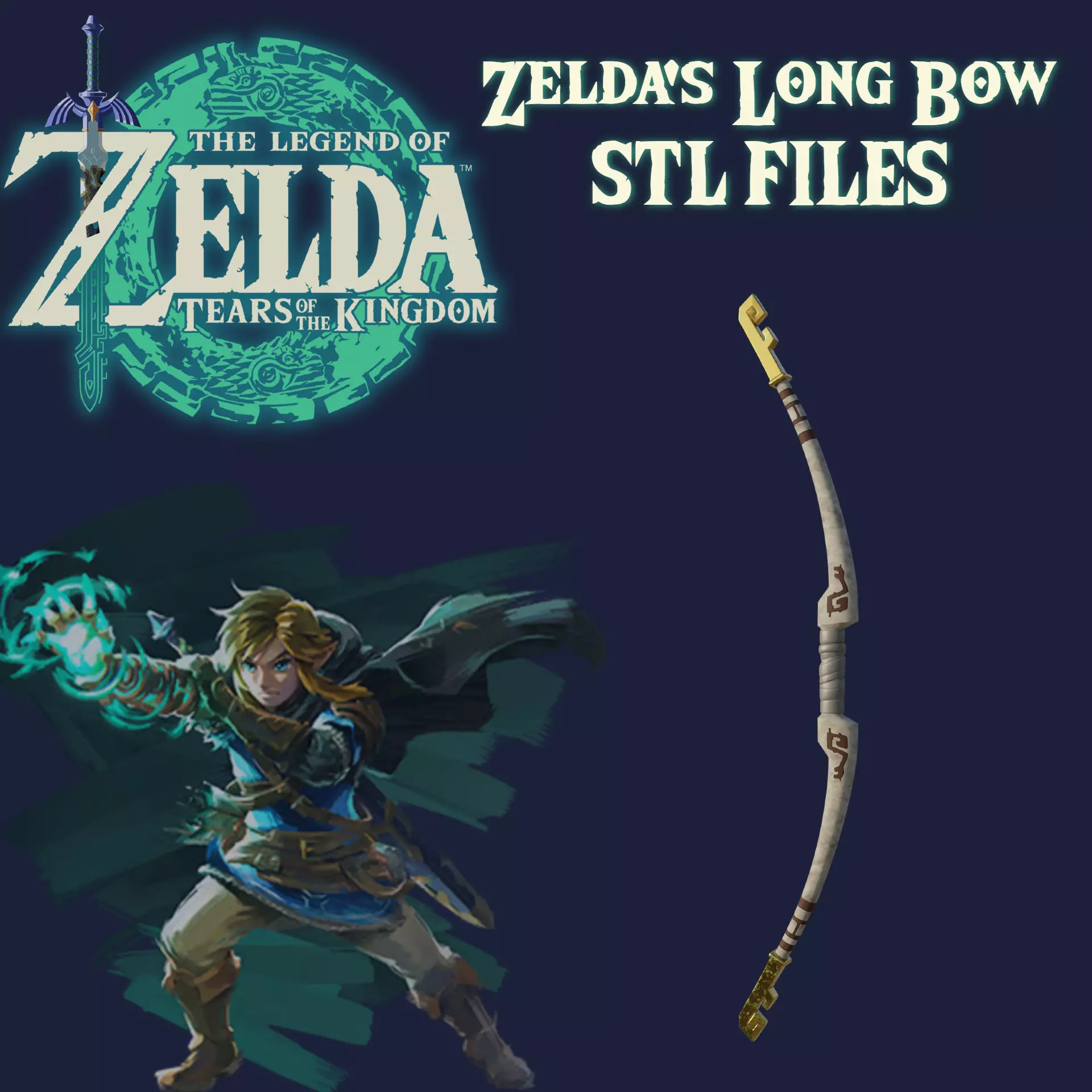 Long Bow from Zelda Tears of the Kingdom 3D print model_0