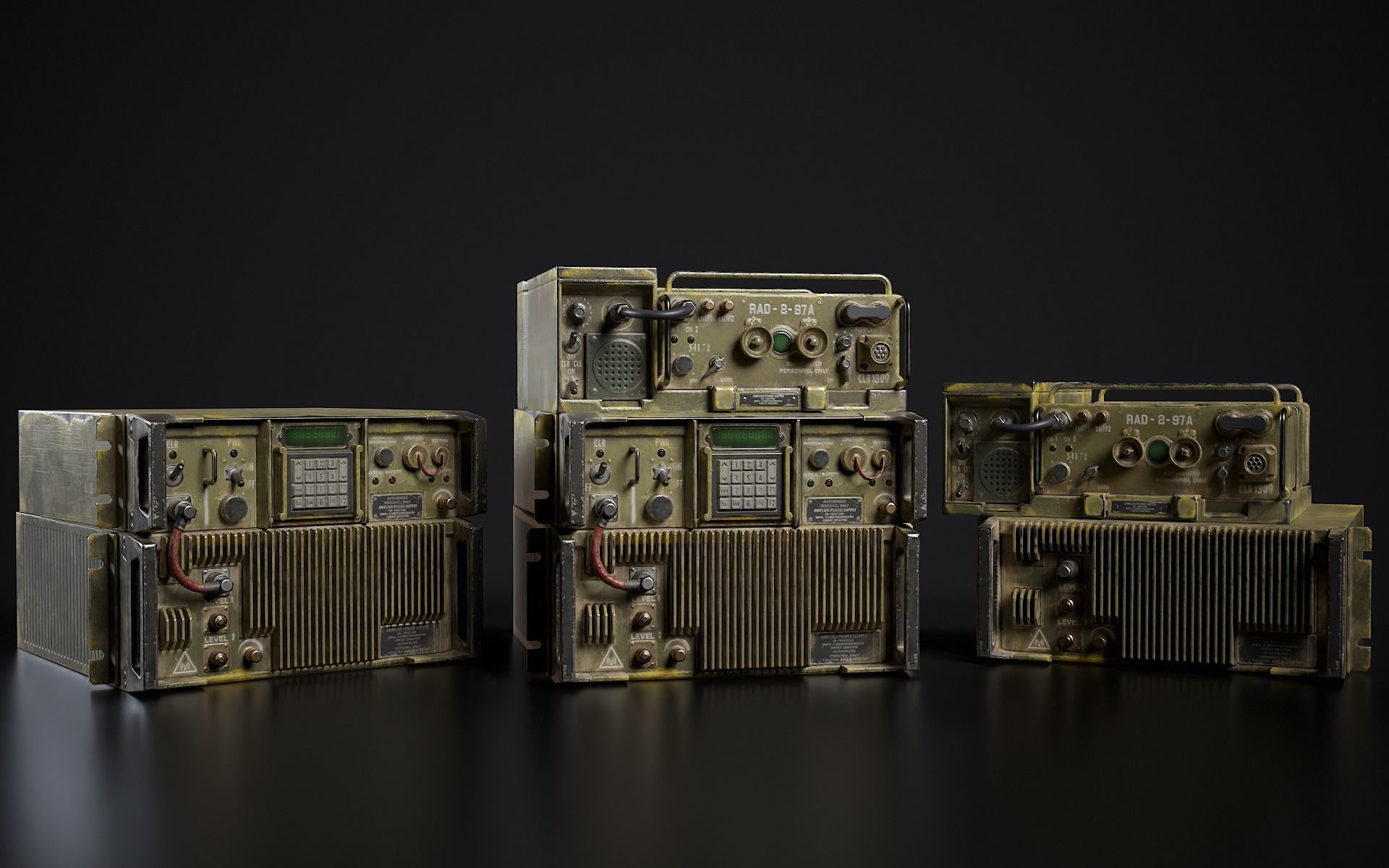 Old Military Radio Station PRC-77  Low-poly 3D model_5