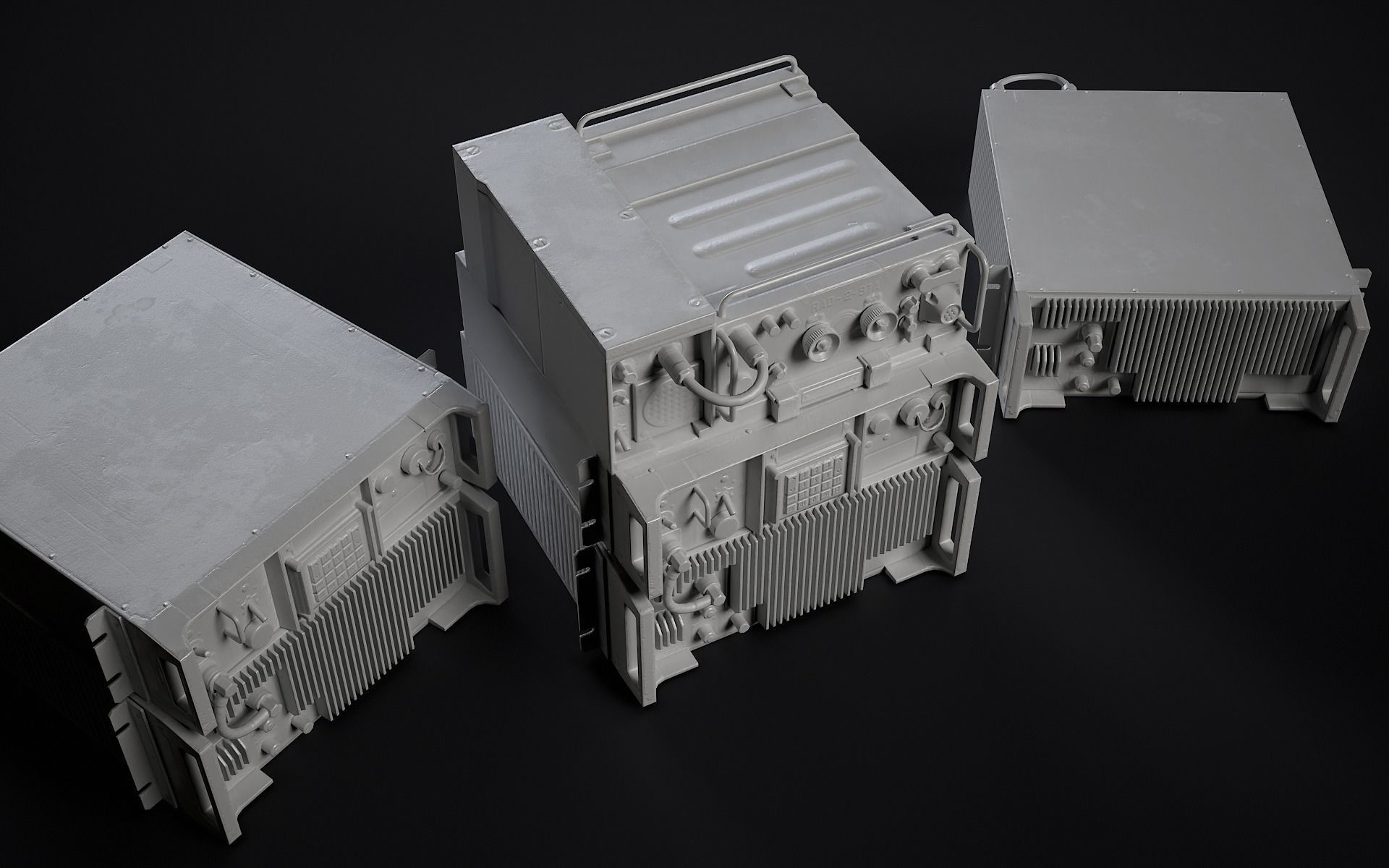Old Military Radio Station PRC-77  Low-poly 3D model_9