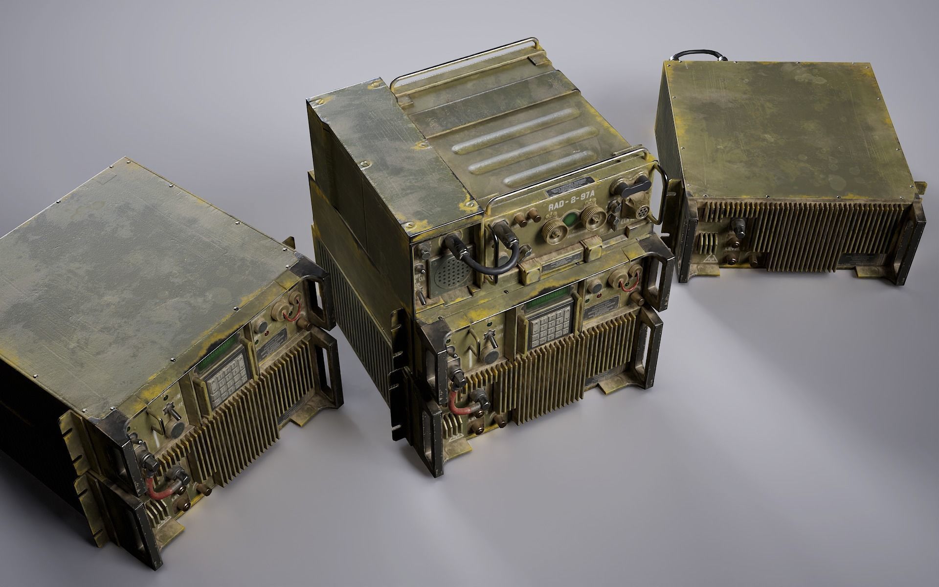 Old Military Radio Station PRC-77  Low-poly 3D model_7