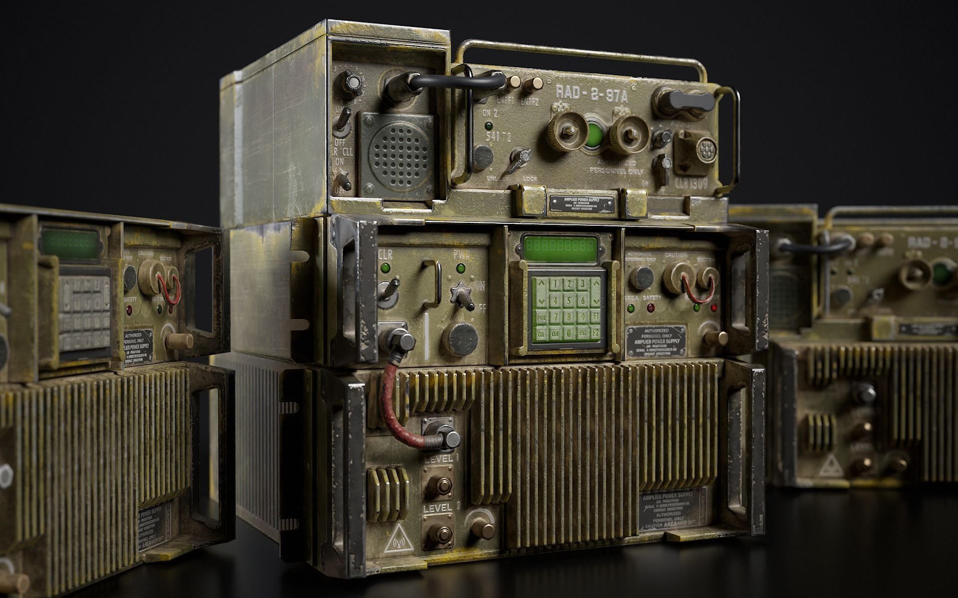 Old Military Radio Station PRC-77  Low-poly 3D model_1