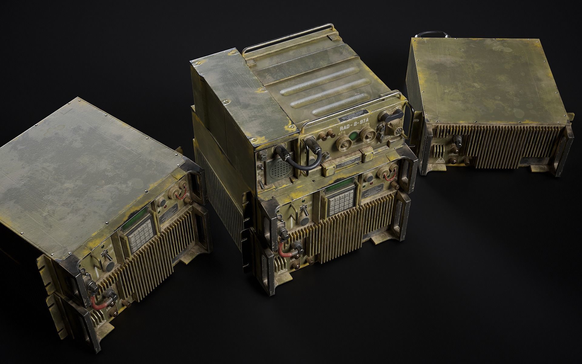 Old Military Radio Station PRC-77  Low-poly 3D model_8
