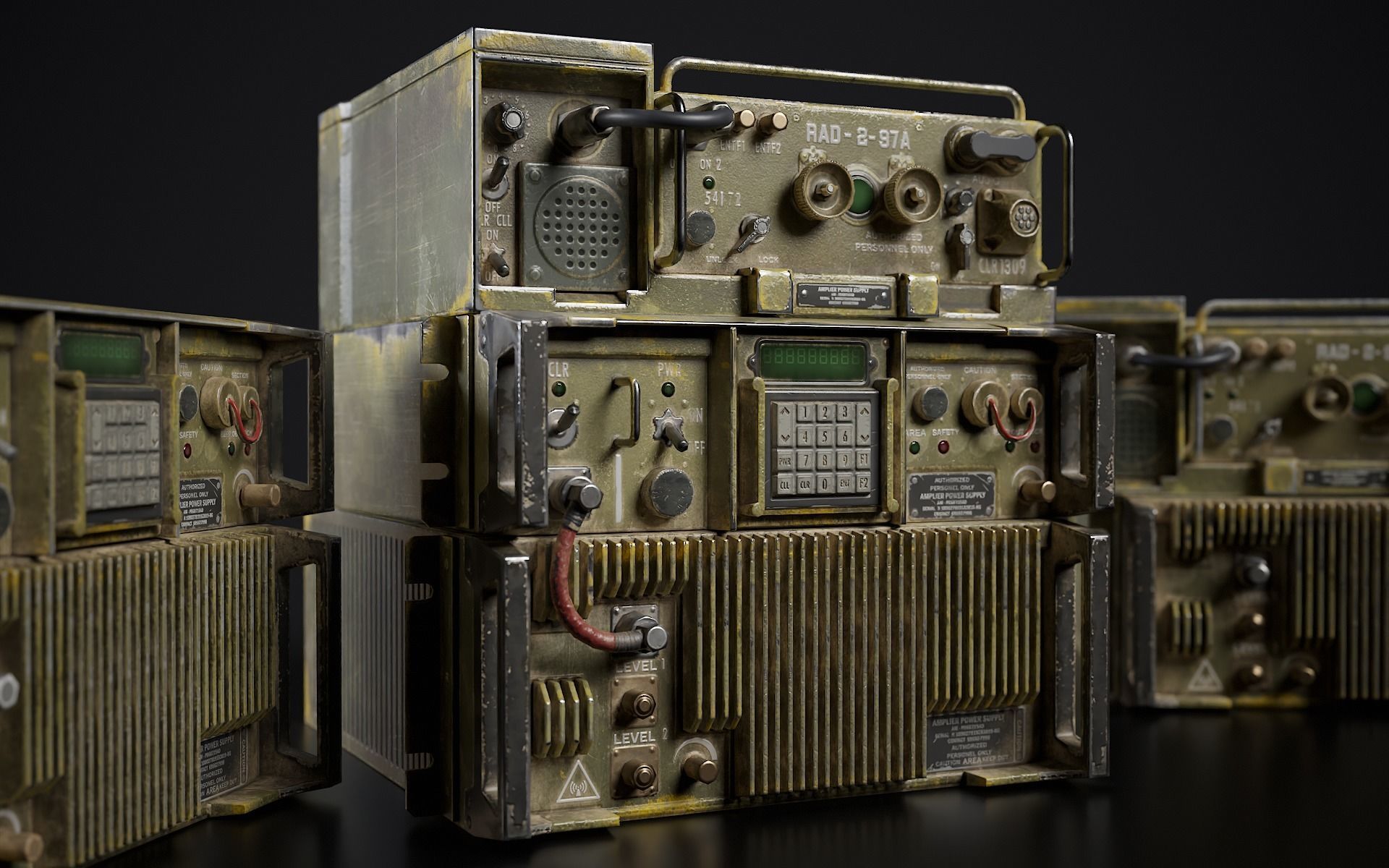 Old Military Radio Station PRC-77  Low-poly 3D model_2
