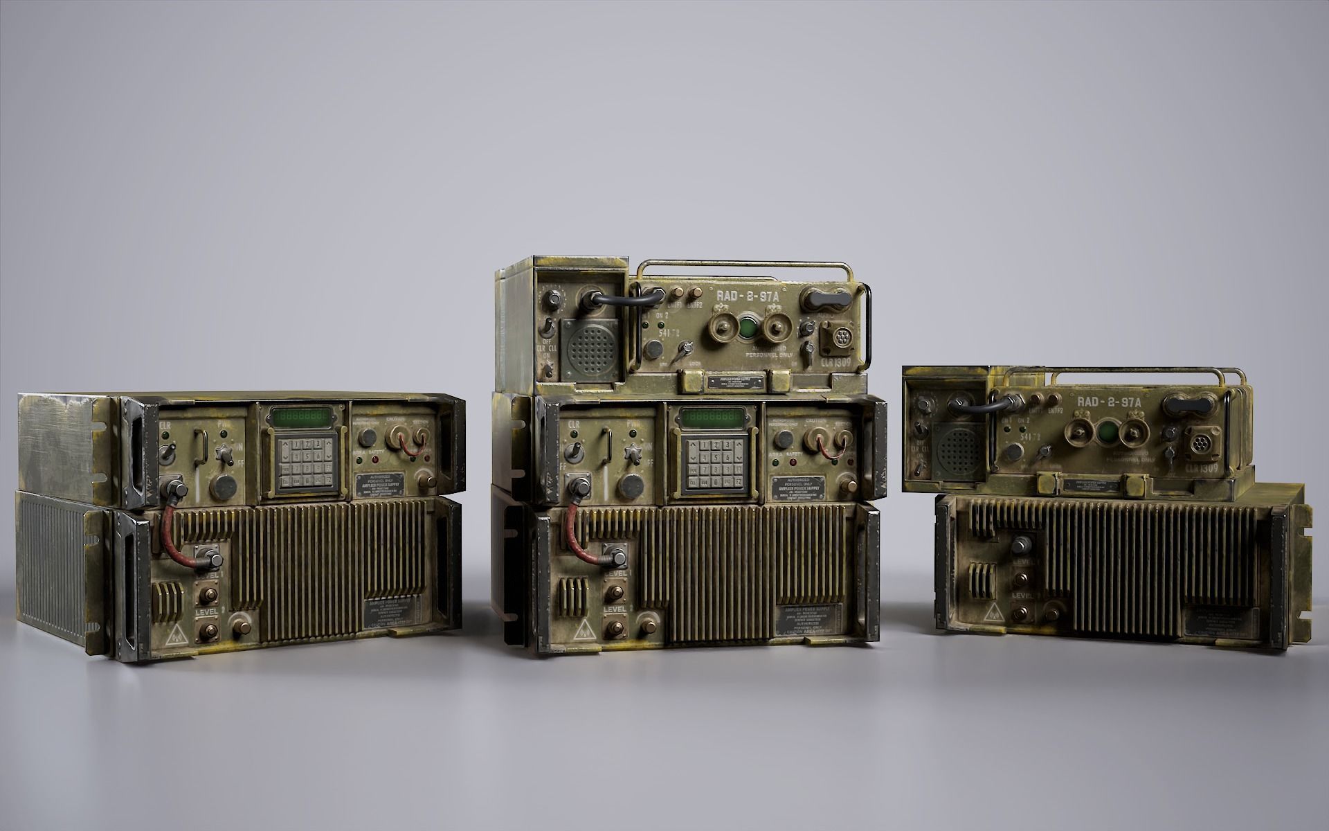 Old Military Radio Station PRC-77  Low-poly 3D model_4